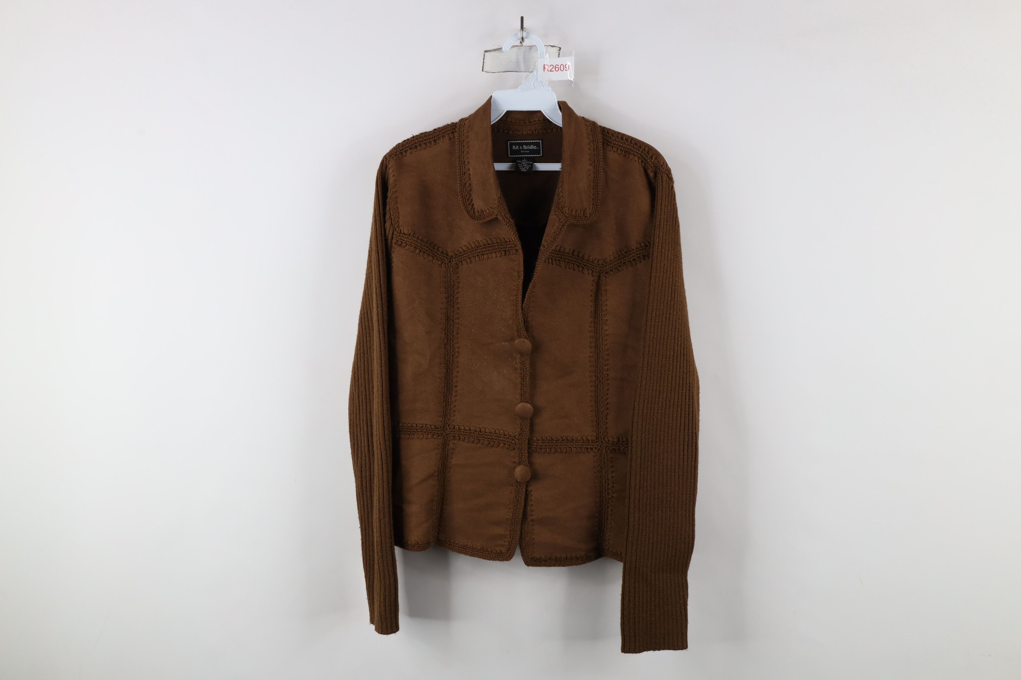 Vintage Vintage 90s Streetwear Blend Ribbed Knit Cardigan Sweater Size L / US 10 / IT 46 - 1 Thumbnail