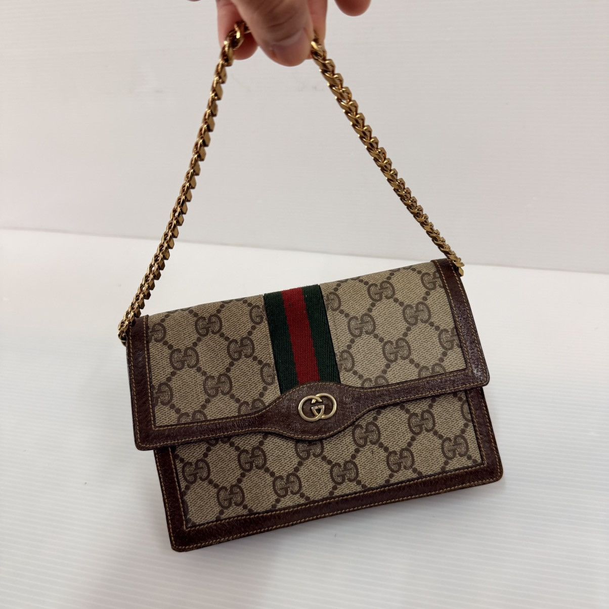 Gucci Gucci Monogram Vintage Clutch Chain Pochette Bag Size ONE SIZE - 4 Thumbnail