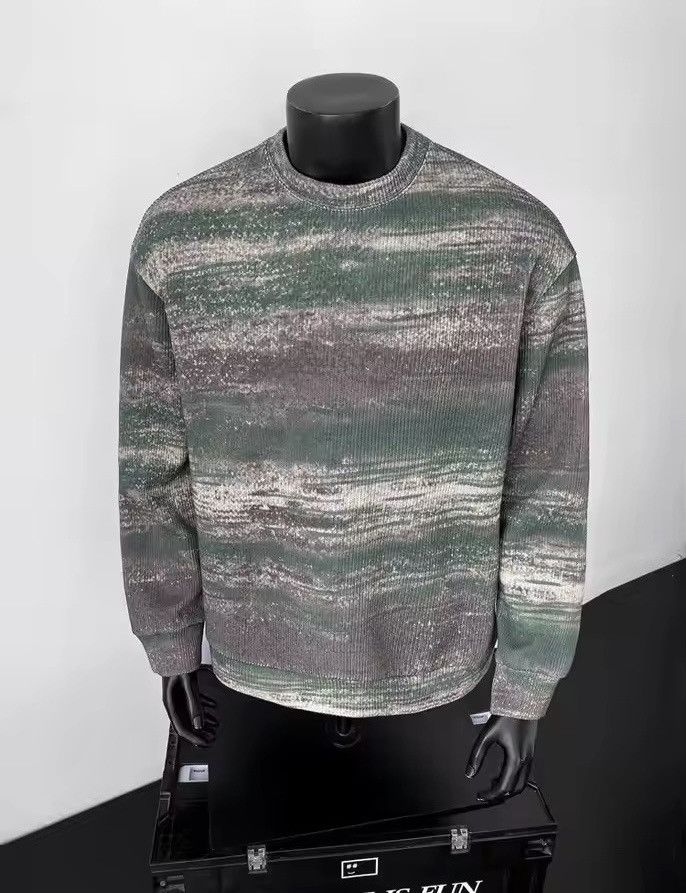 Japanese Brand Contrast Color Round Neck Loose Sweatshirt Size US M / EU 48-50 / 2 - 3 Thumbnail