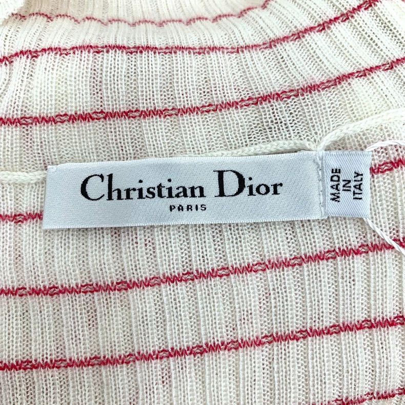 Dior Dior Color block striped bee embroidered cashmere short-sl Size S / US 4 / IT 40 - 6 Thumbnail