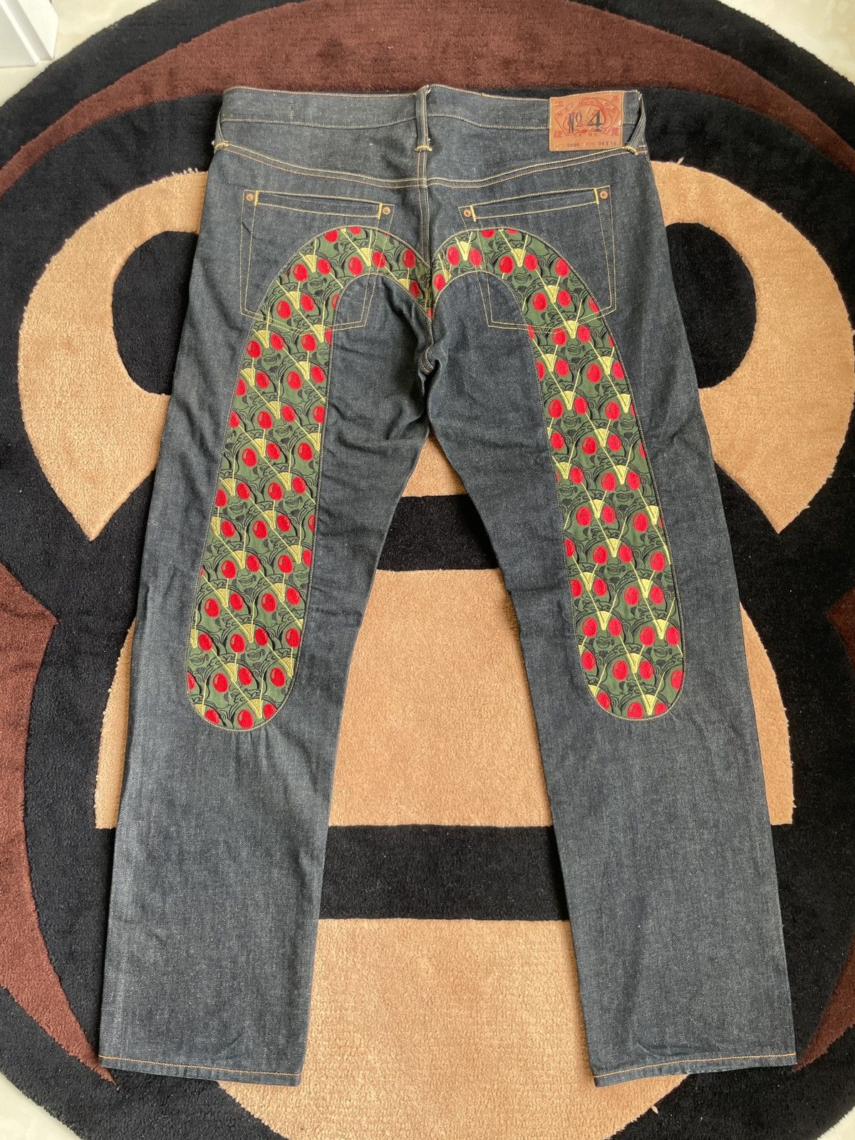 image of Vintage Evisu Kamen Rider Daicock Style Denim Jeans Size：34X34 in Black Blue, Men's