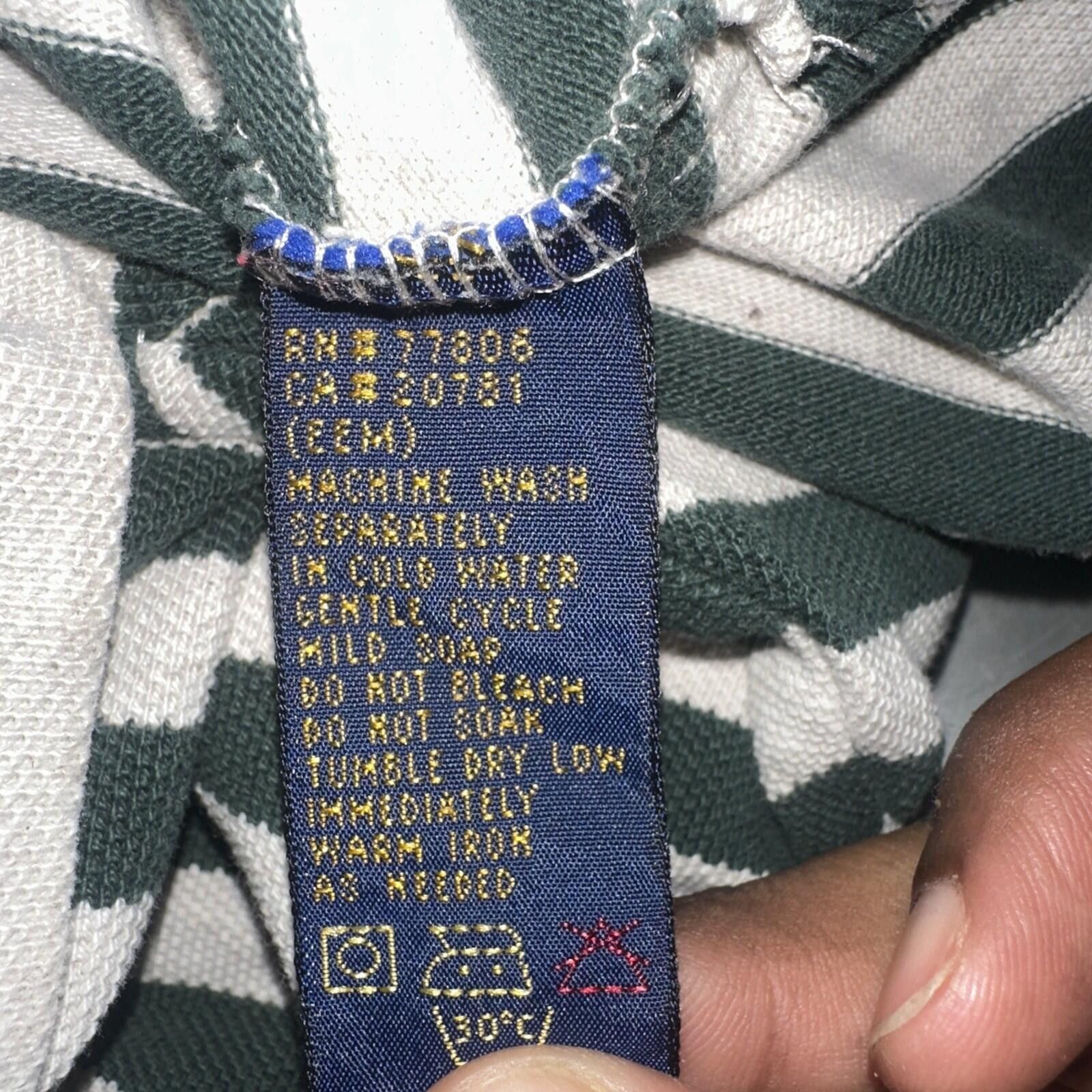 Tommy Hilfiger Tommy Hilfiger Golf Green White Striped Polo Shirt L Size US L / EU 52-54 / 3 - 8 Thumbnail