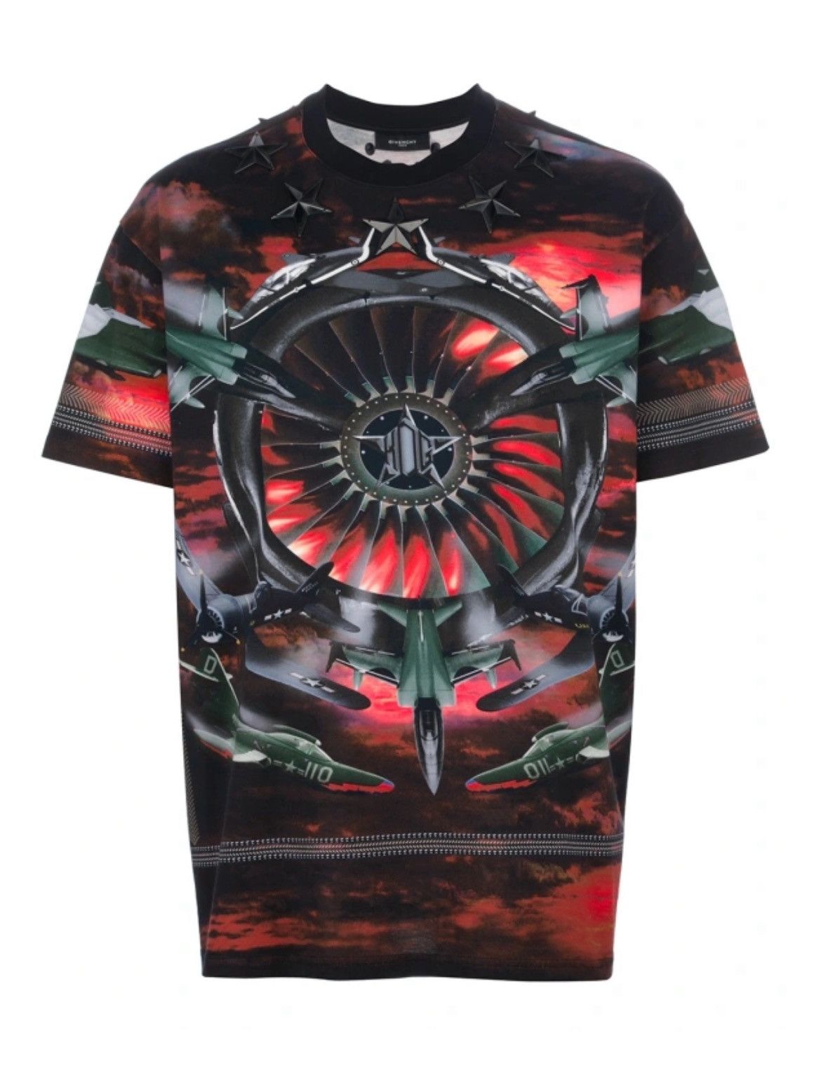 Givenchy Rare Tischi Givenchy Red Air Plane T-shirt Size US L / EU 52-54 / 3 - 3 Thumbnail