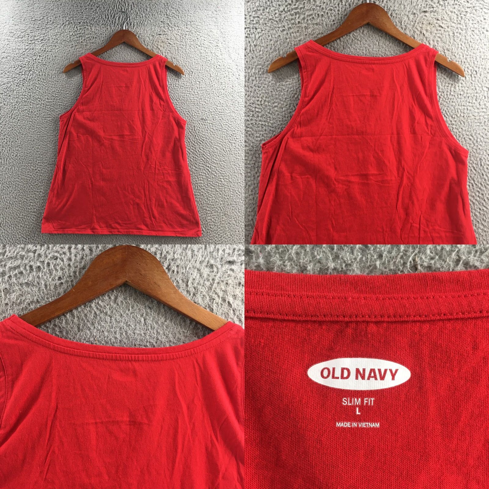 Old Navy Old Navy Tank Top Red Slim Fit Womens L Sleeveless American Flag Cotton Blend Tank Top Size L / US 10 / IT 46 - 8 Thumbnail