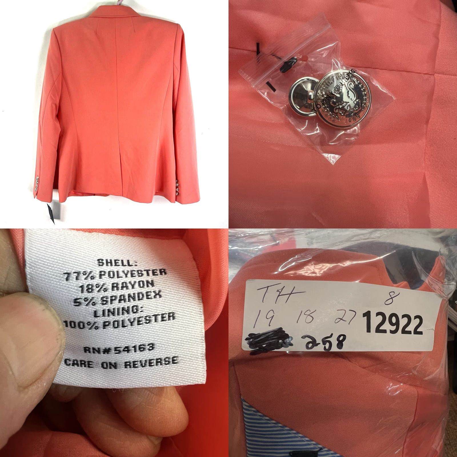Tommy Hilfiger Tommy Hifiger Blazzer Womens Size 8 Peach NWT Size M / US 6-8 / IT 42-44 - 8 Thumbnail