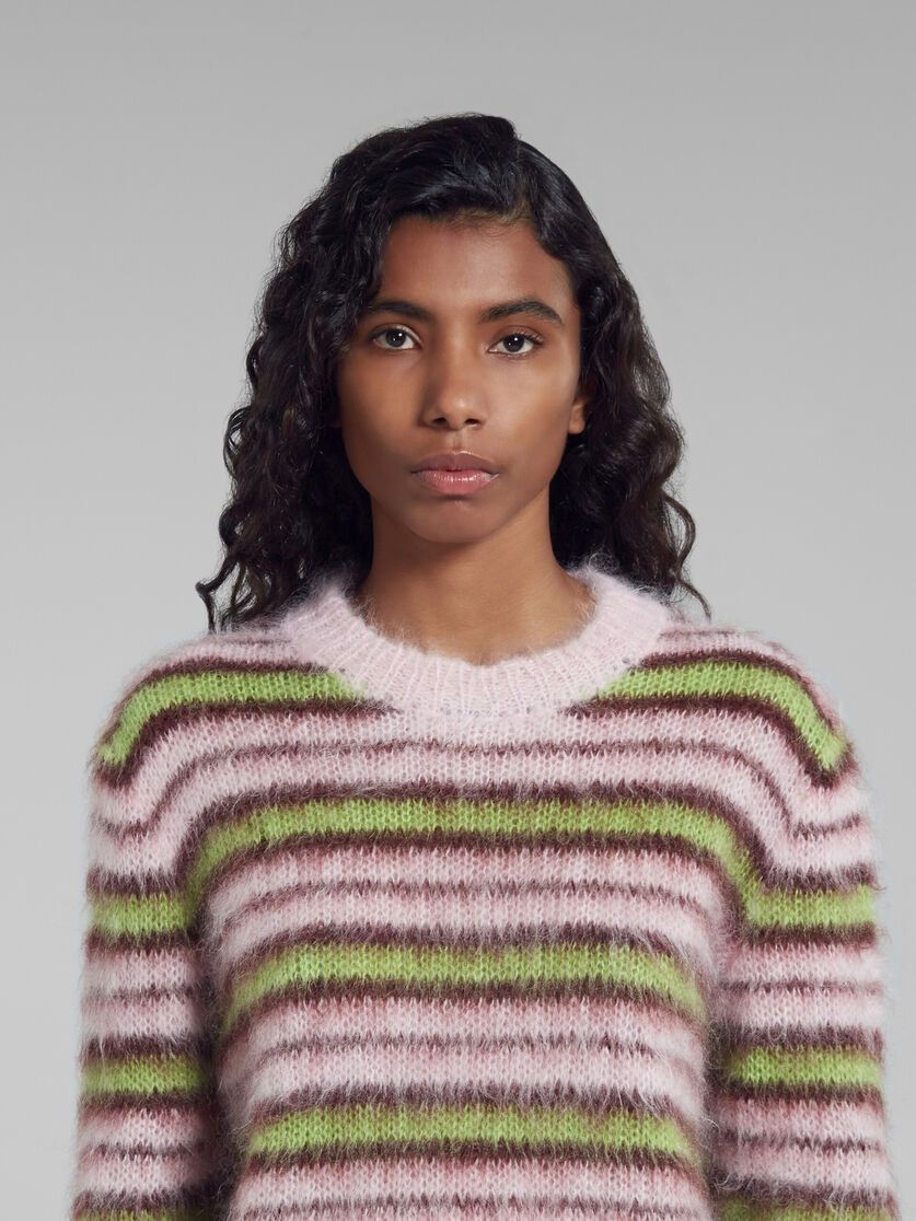 Marni oc11z0525 Stripes Mohair And Wool Sweater in Multicolor Size S / US 4 / IT 40 - 4 Thumbnail