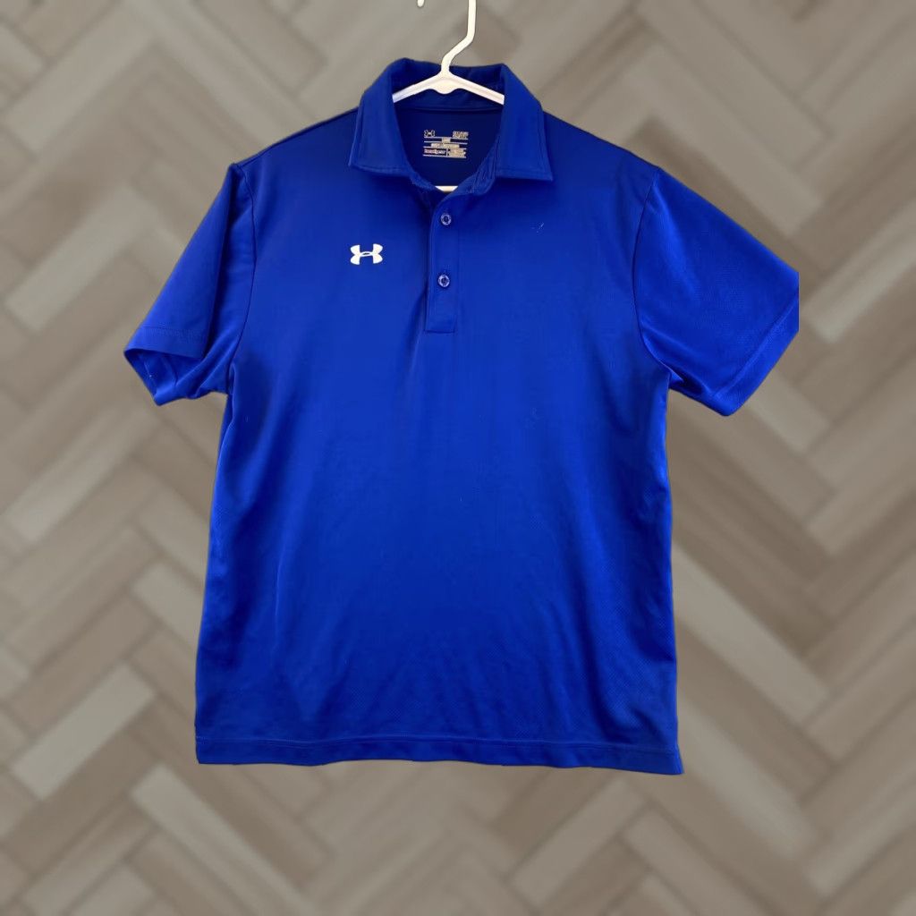 Under Armour Under Armour Polo Shirt Men S HeatGear Moisture Wicking Short Sleeve Solid Blue 72-42 Golf Performance Regular Size US S / EU 44-46 / 1 - 1 Thumbnail