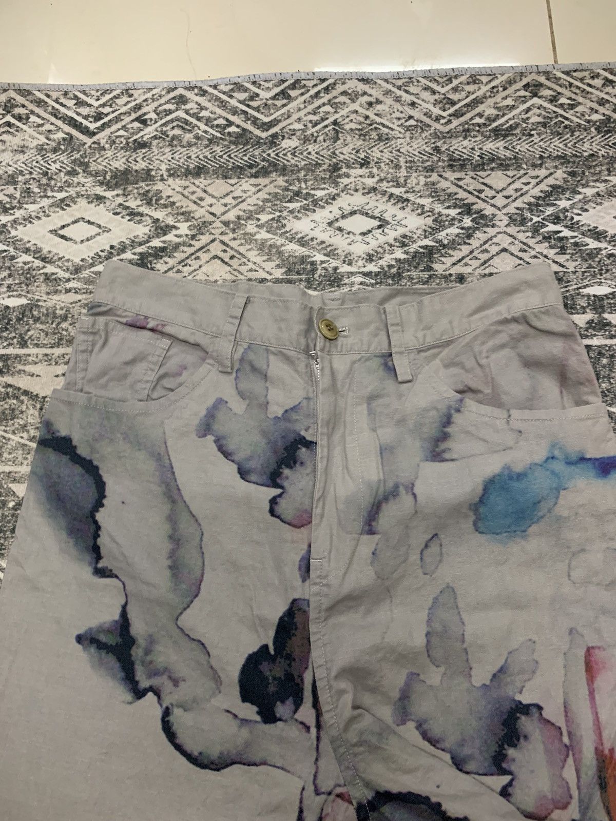 Japanese Brand 🐐90s YOHJI YAMAMOTO WATER COLOUR PANT Size US 31 - 5 Thumbnail