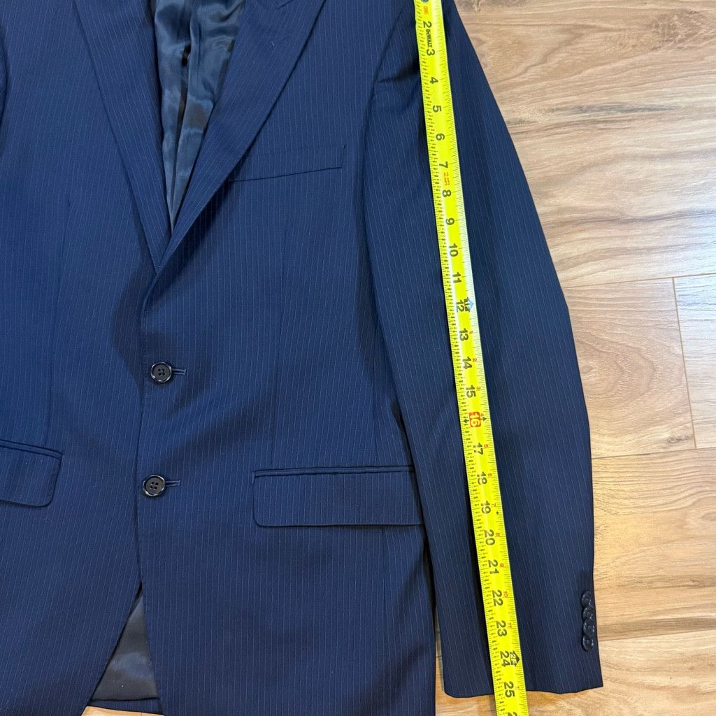 Z Brand Bruno Piattelli Men’s 38R Navy Pinstripe Wool Blazer Size 38R - 7 Thumbnail