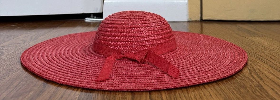 Gucci Vintage 90s Gucci Straw Hat Red Womens Size M Made In Italy Size ONE SIZE - 1 Thumbnail