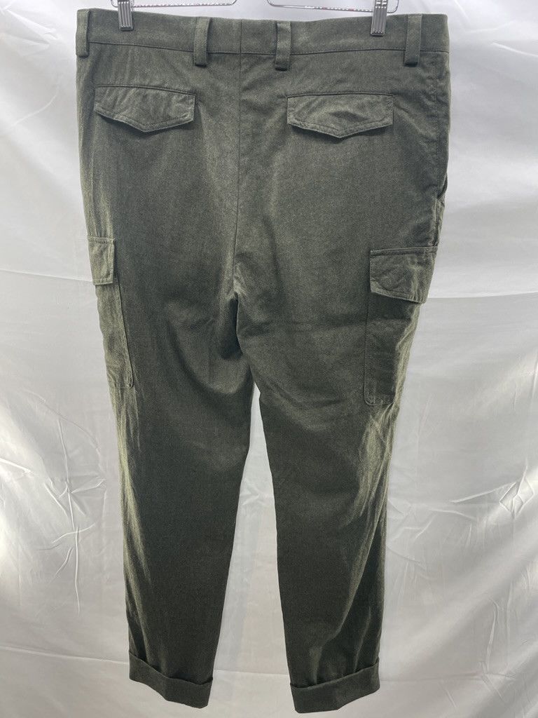 Brunello Cucinelli BRUNELLO CUCINELLI Green Flannel Wool Flat Front Cargo Pants Size US 36 / EU 52 - 8 Thumbnail
