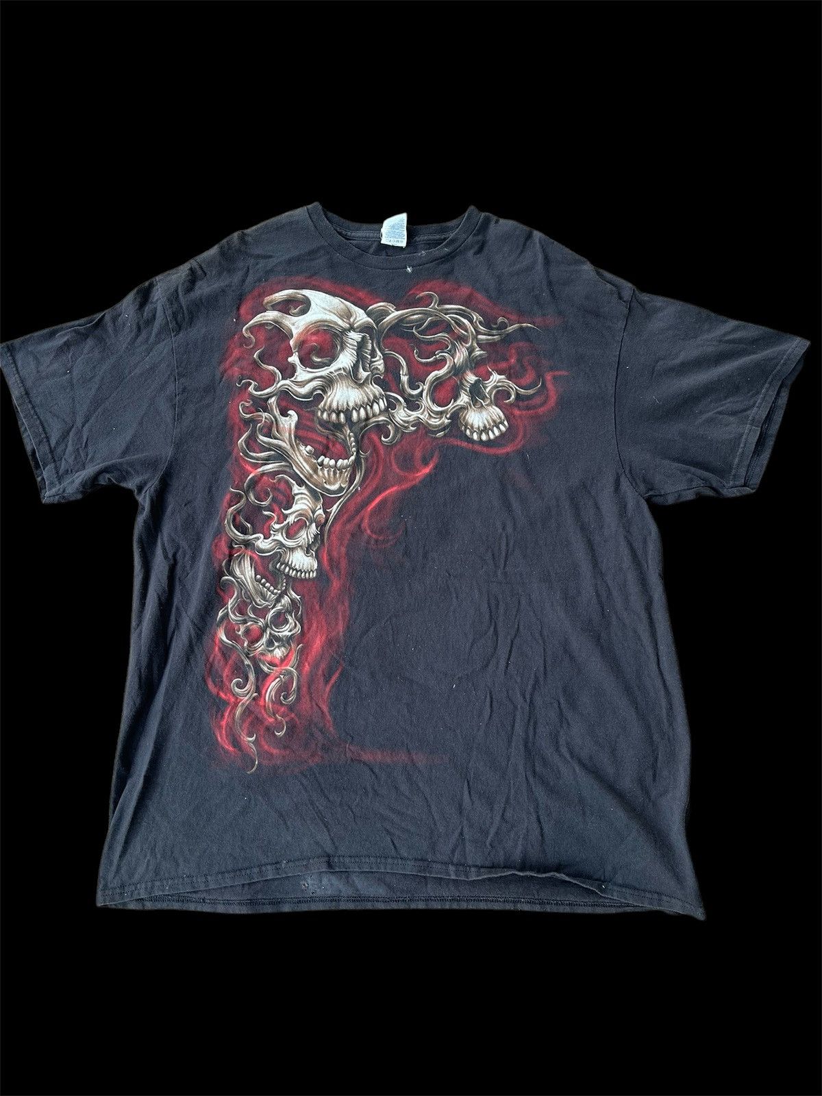 Japanese Brand × Vintage Vintage Overprint Skull Tee Size US XL / EU 56 / 4 - 1 Thumbnail