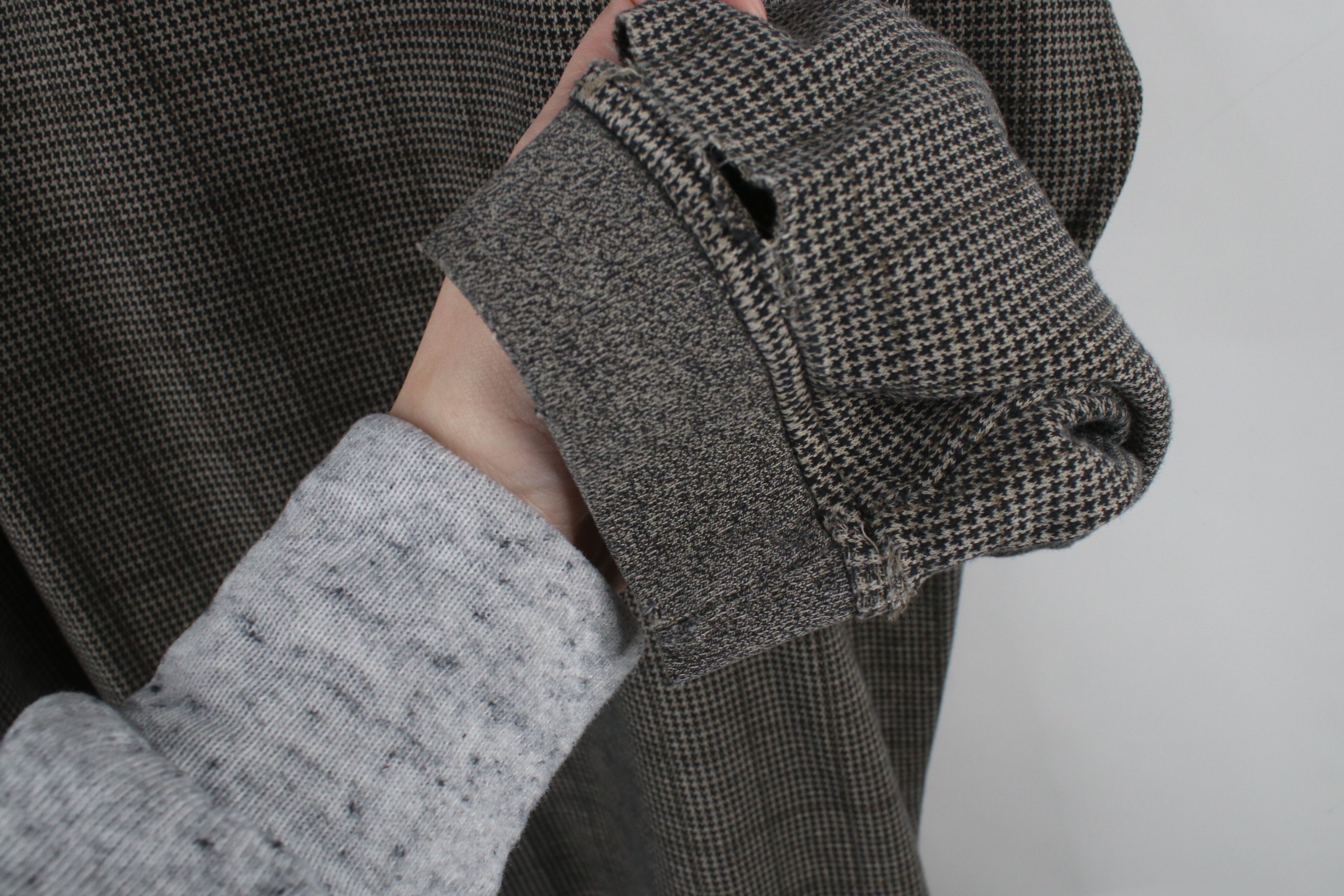 Vintage Vintage 90s Streetwear Heavy Houndstooth Long Sleeve Polo Size US XL / EU 56 / 4 - 9 Thumbnail