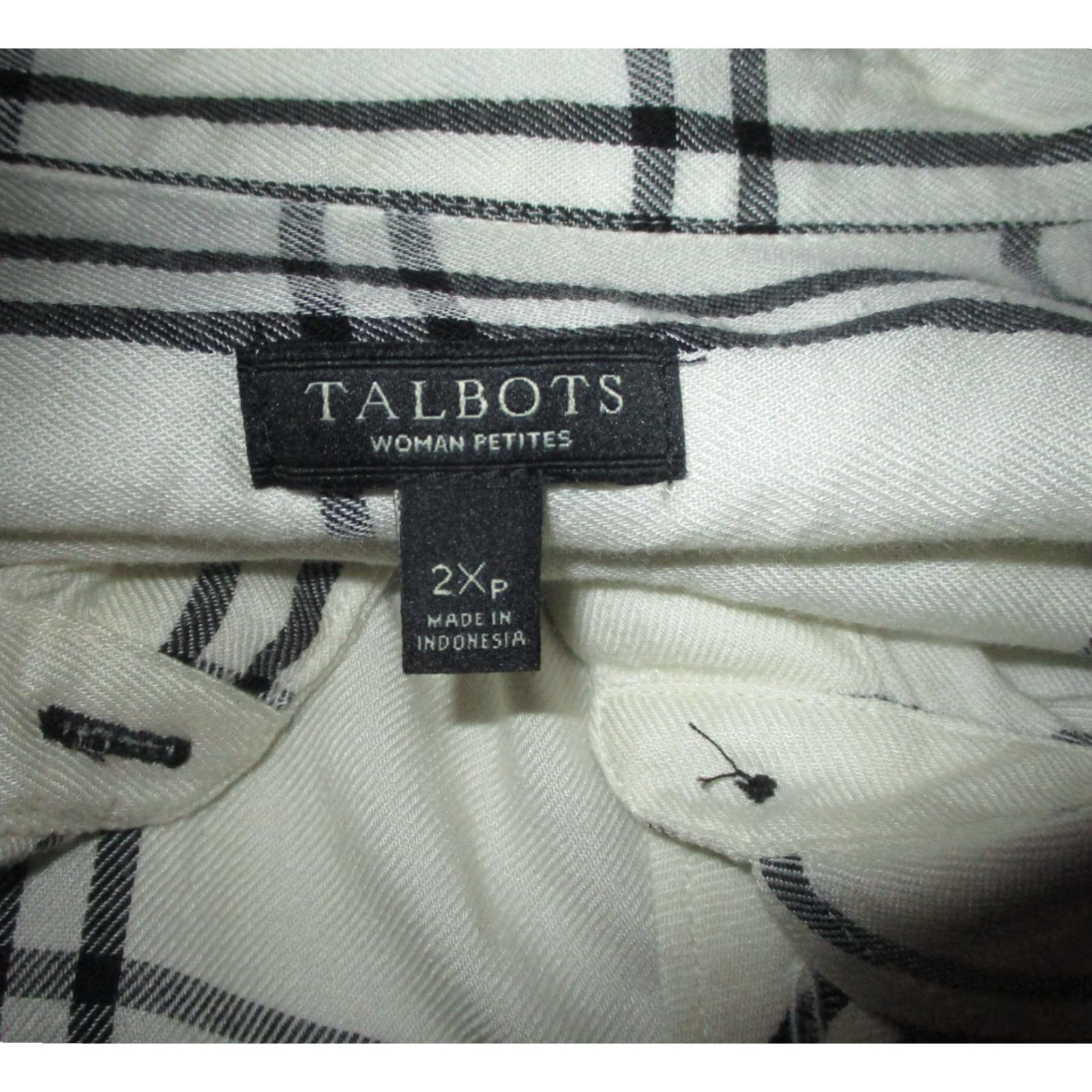 Talbots TALBOTS Blouse Shirt 2X Petite Womens Beige Long Sleeve 100% Rayon Button Front Size XXL / US 16-18 / IT 52-54 - 6 Thumbnail