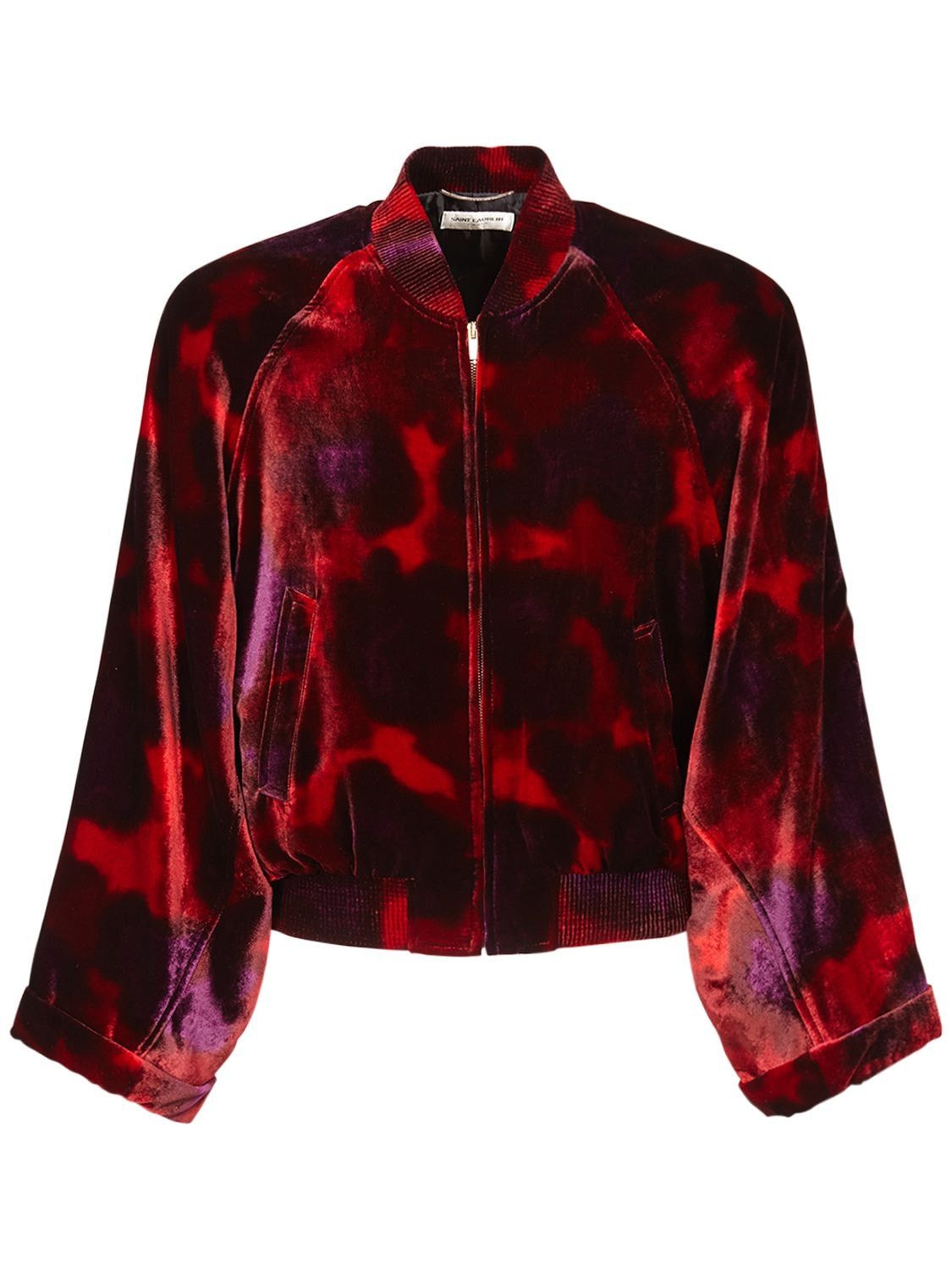 Saint Laurent Paris Velvet Teddy Jacket Jungkook Burgundy Size US M / EU 48-50 / 2 - 1 Thumbnail