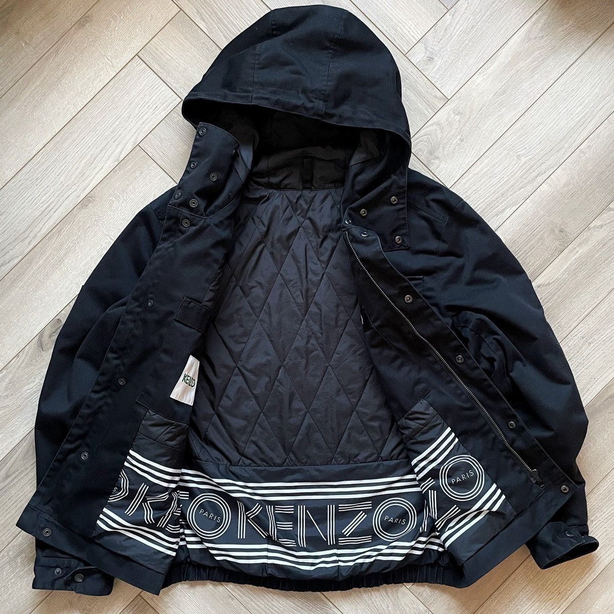 Kenzo Kenzo Paris Spell Out Black Coat Size US S / EU 44-46 / 1 - 7 Thumbnail