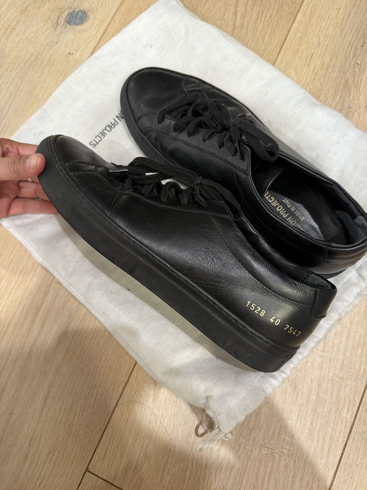 Common Projects Common Projects Achilles Low Black Sz 40 Size US 8.5 / EU 41-42 - 2 Thumbnail