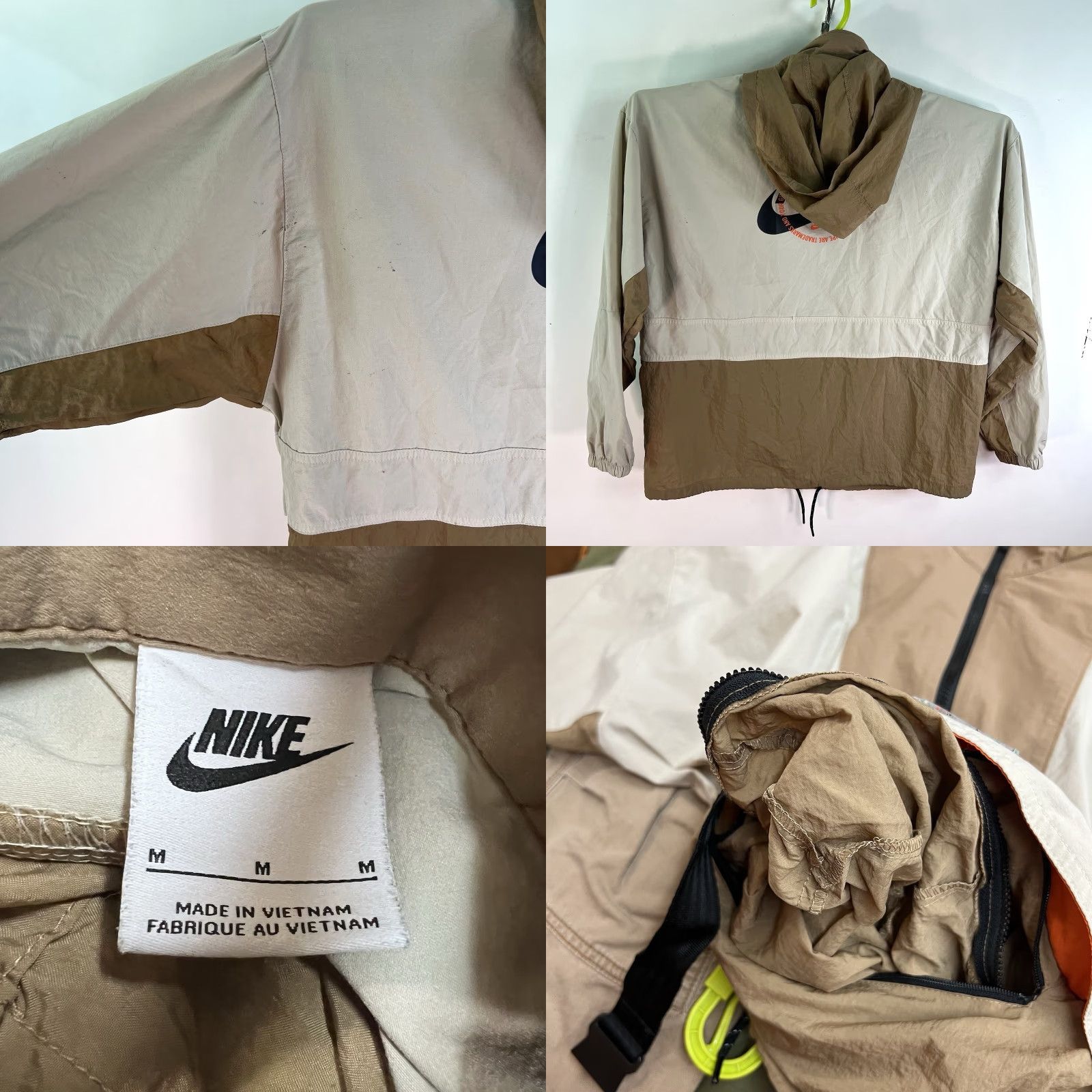 Nike Nike Revolution Windbreaker Jacket Womens Adult Medium Beige Casual Packable Hooded 90s Sports Size M / US 6-8 / IT 42-44 - 8 Thumbnail