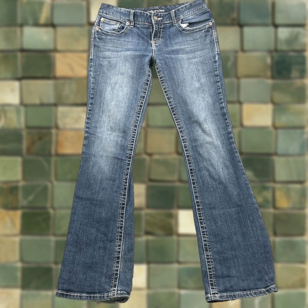 Maurice Curvy Flare Jean Women 30x32* Low Boot Rocker Western Y2k Boho 70s Rodeo Jeans 30 Blue Maurices 30x32 Flared Western Y2k 90s Rodeo Women