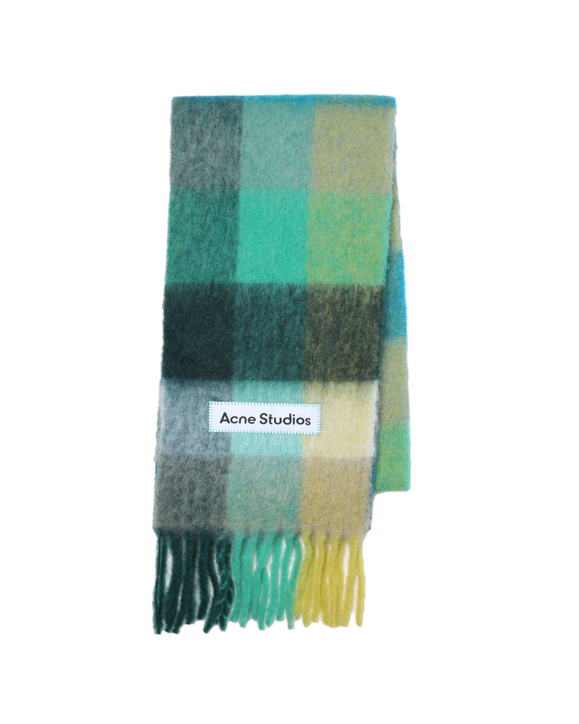 Acne Studios Acne Studios Label Stitched Detail Plaid Fur Fleece Scarf Size ONE SIZE - 1 Thumbnail