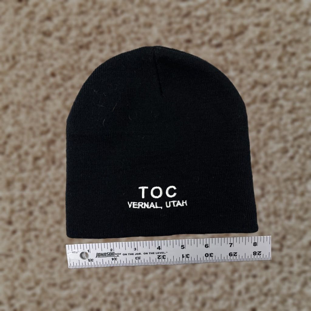 Vintage Otto Beanie Adult One Size Black Knit Embroidered Acrylic Toque Vernal Utah Size ONE SIZE - 1 Thumbnail