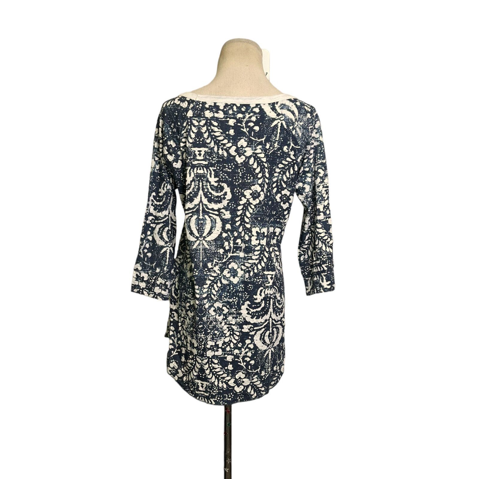 Chaser Brand Chasor cream blue floral print 3/4 sleeves top size M Size M / US 6-8 / IT 42-44 - 2 Thumbnail