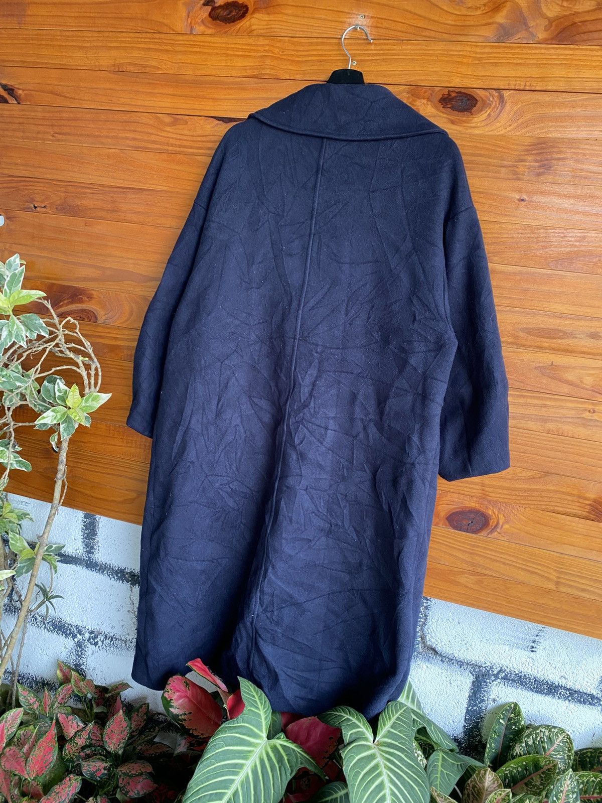 Japanese Brand RILI Tokyo Navy Blue Oversized Long Coat Japanese Minimalist Size ONE SIZE - 8 Thumbnail