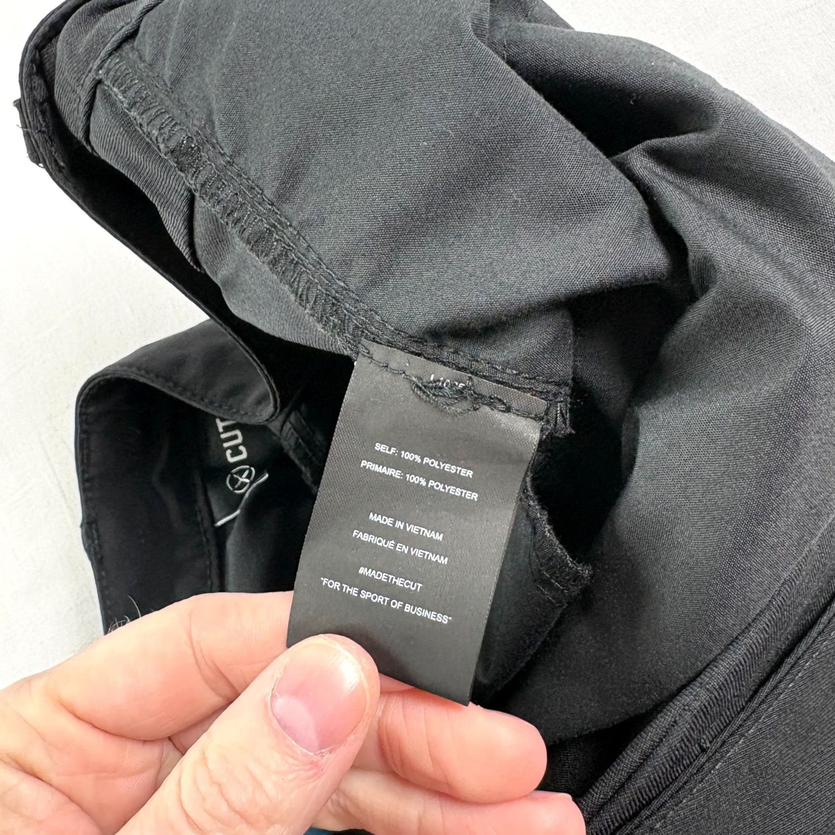 Cuts Cuts Chino Pants Slim Straight 32x31 Black 5 Pocket Stretch Polyester Mens Regular Inseam 31 Front Flat Logo Casual Size US 32 / EU 48 - 5 Thumbnail