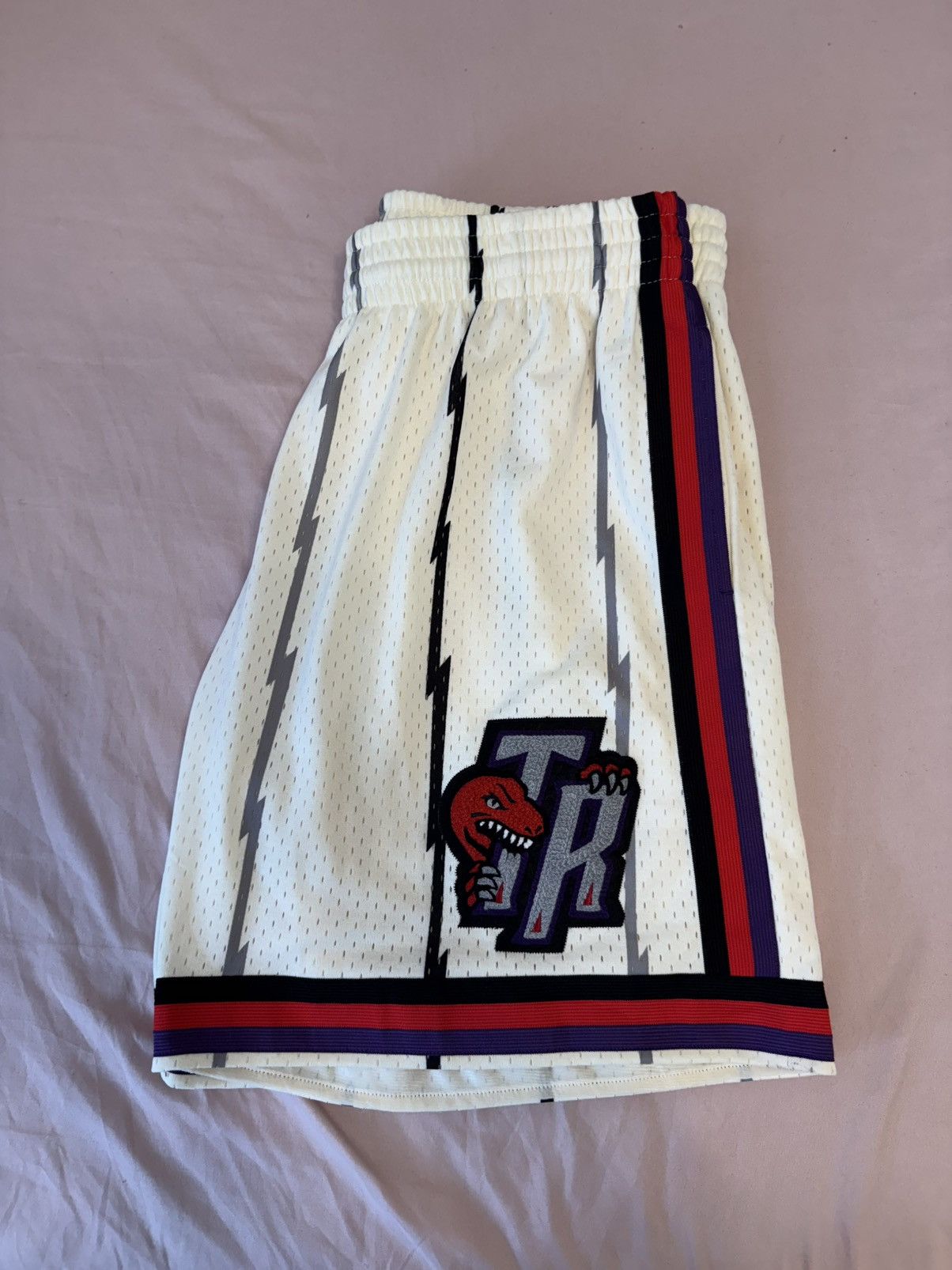 Mitchell & Ness Mitchell & Ness Cream Toronto Raptors Swingman Shorts Size US 38 / EU 54 - 2 Thumbnail