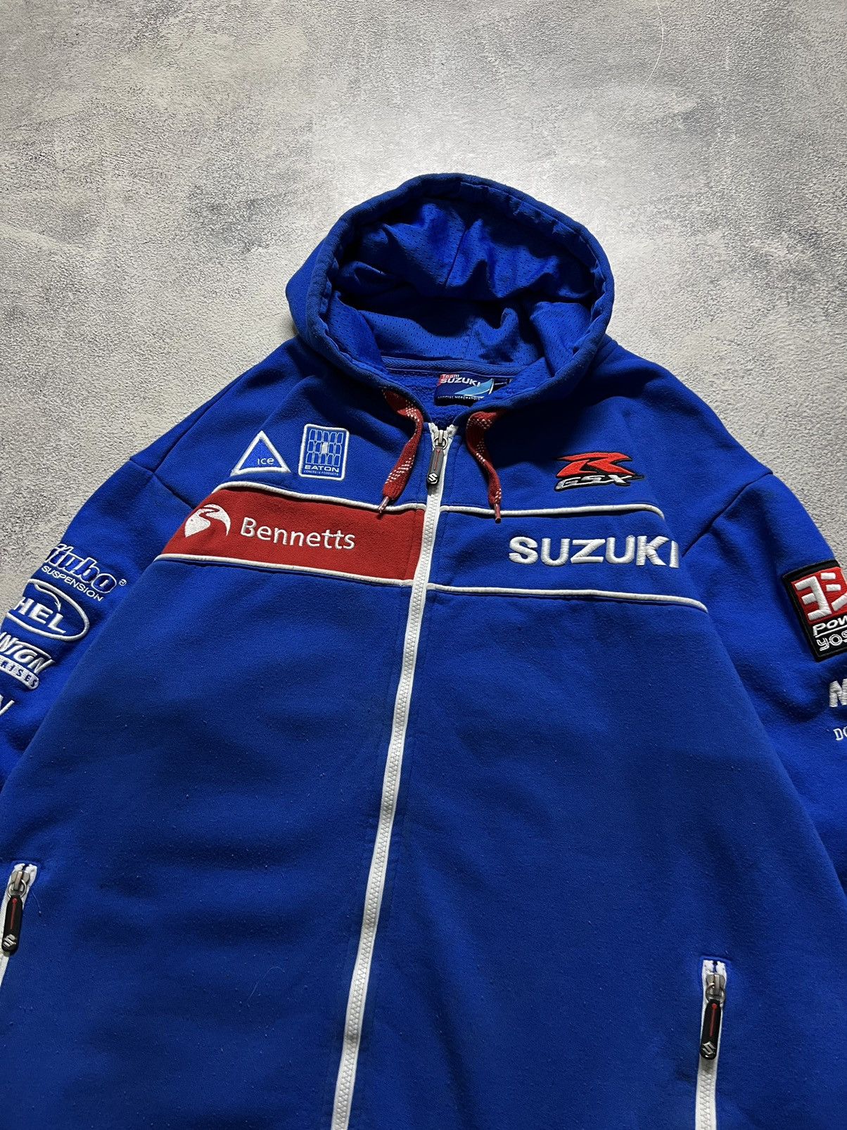 Vintage Vintage Y2k Suzuki GSX 💙 Racing Zip Hoodie 00’s Size US XXL / EU 58 / 5 - 7 Thumbnail