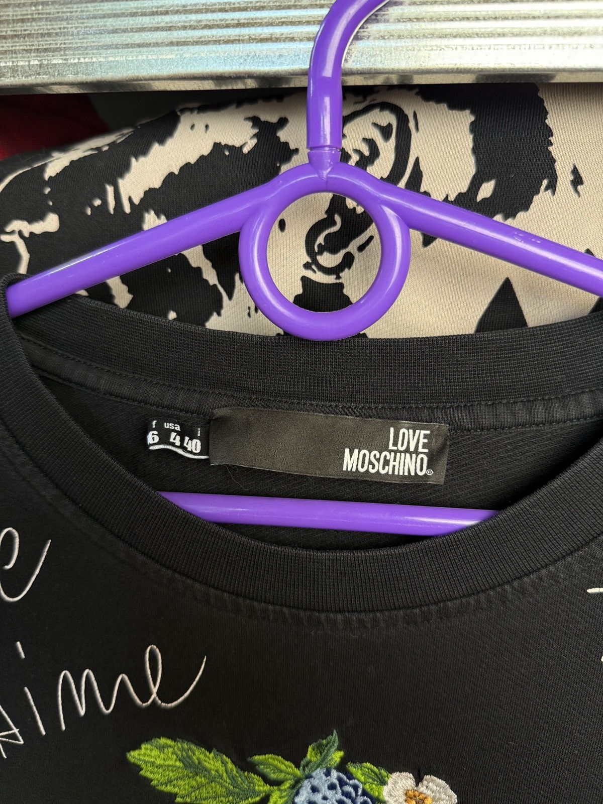Moschino × Vintage Love Moschino In Love We Trust Big Logo Long Sleeve Tee Size US M / EU 48-50 / 2 - 6 Thumbnail