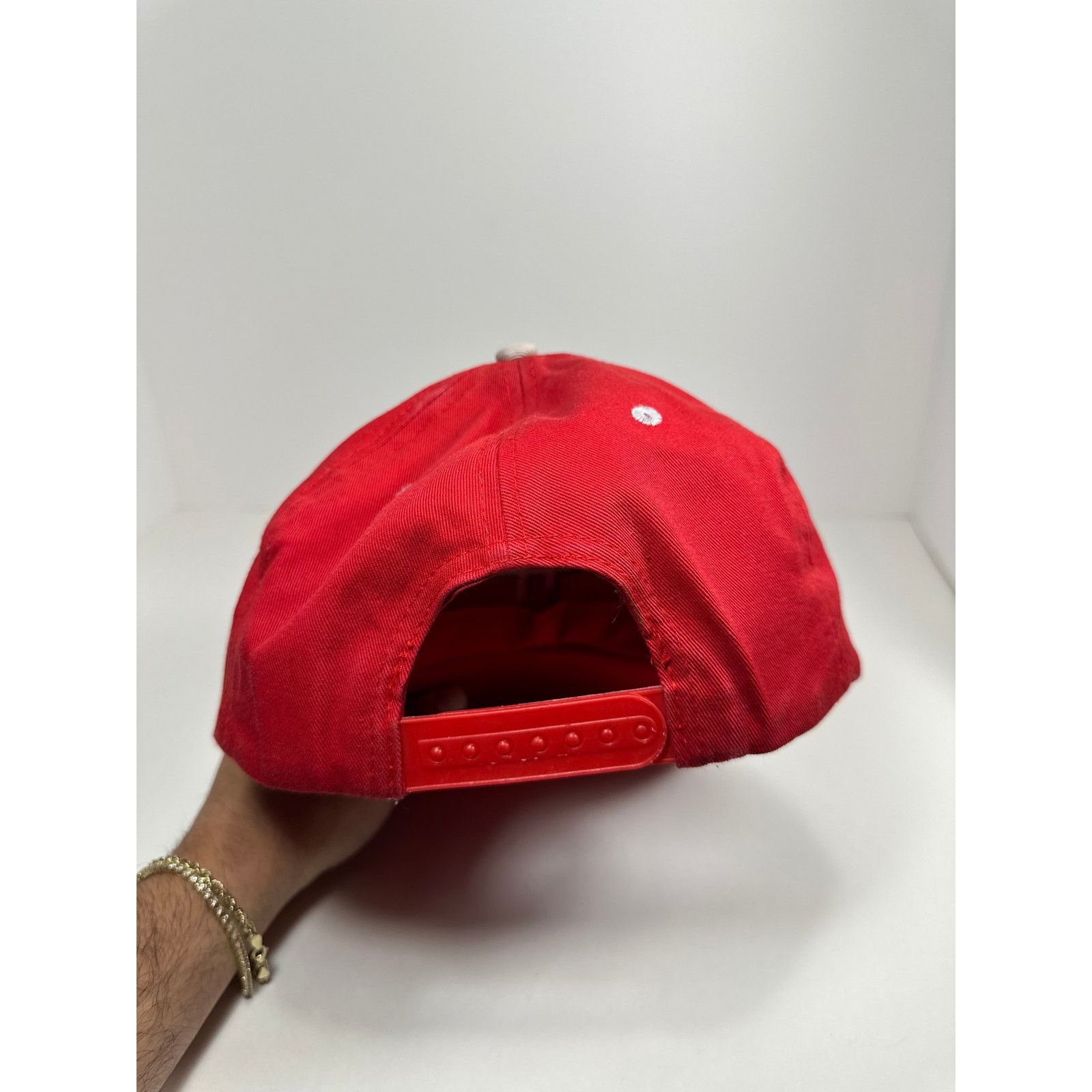 NBA × Vintage Vintage Houston Rockets Snapback Hat NBA 90s Red Embroidered Size ONE SIZE - 6 Thumbnail