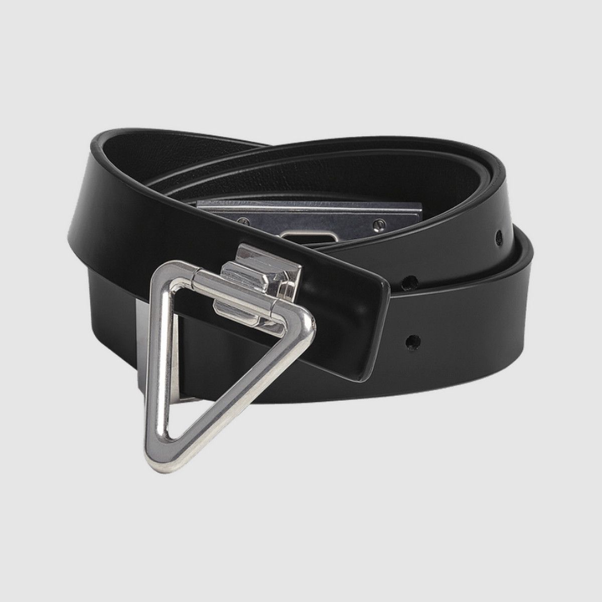 Bottega Veneta BOTTEGA VENETA Point Lock black triangle leather belt 85 Size ONE SIZE - 1 Thumbnail