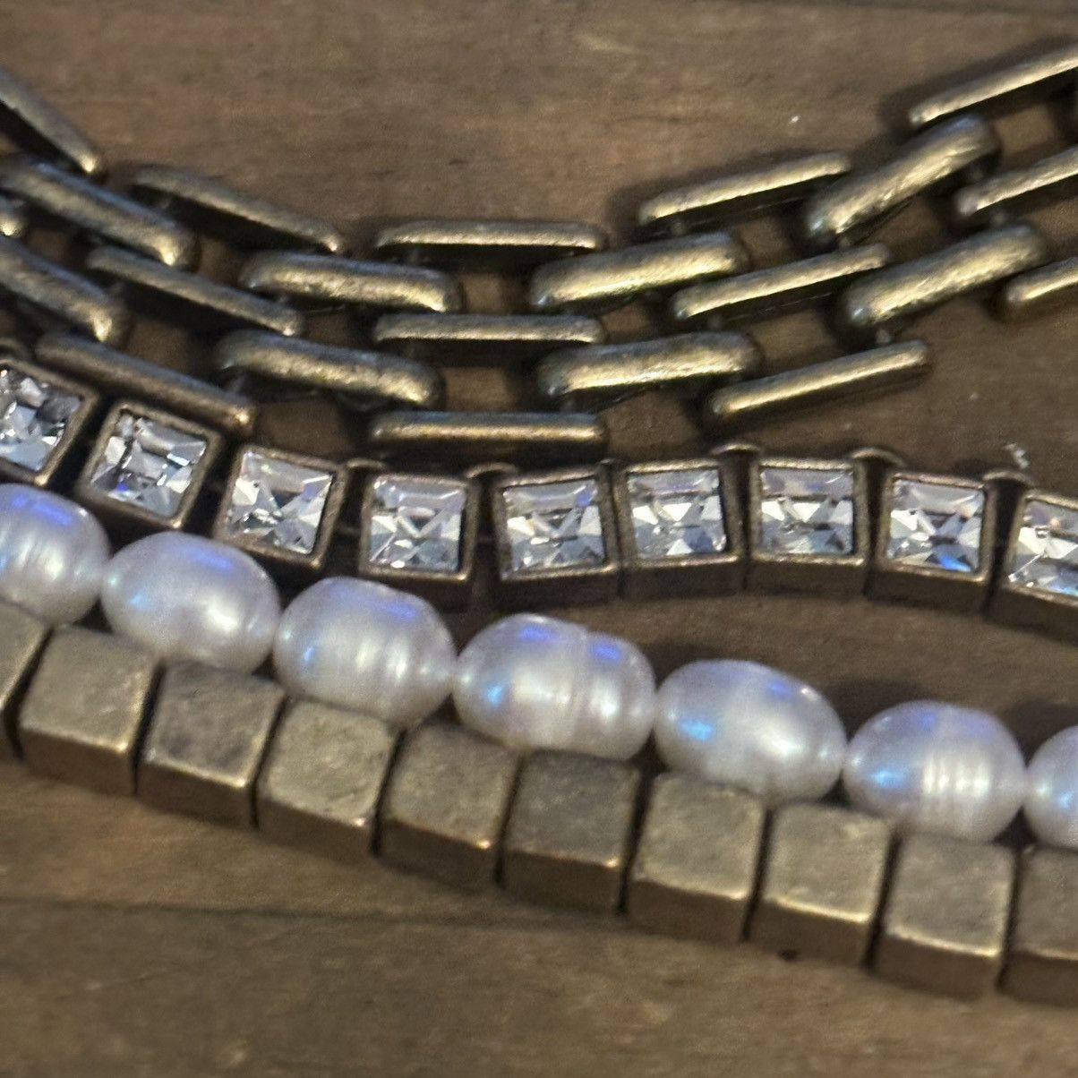 Ann Taylor Ann Taylor layered rhinestones and pearls statement necklace Size ONE SIZE - 3 Thumbnail