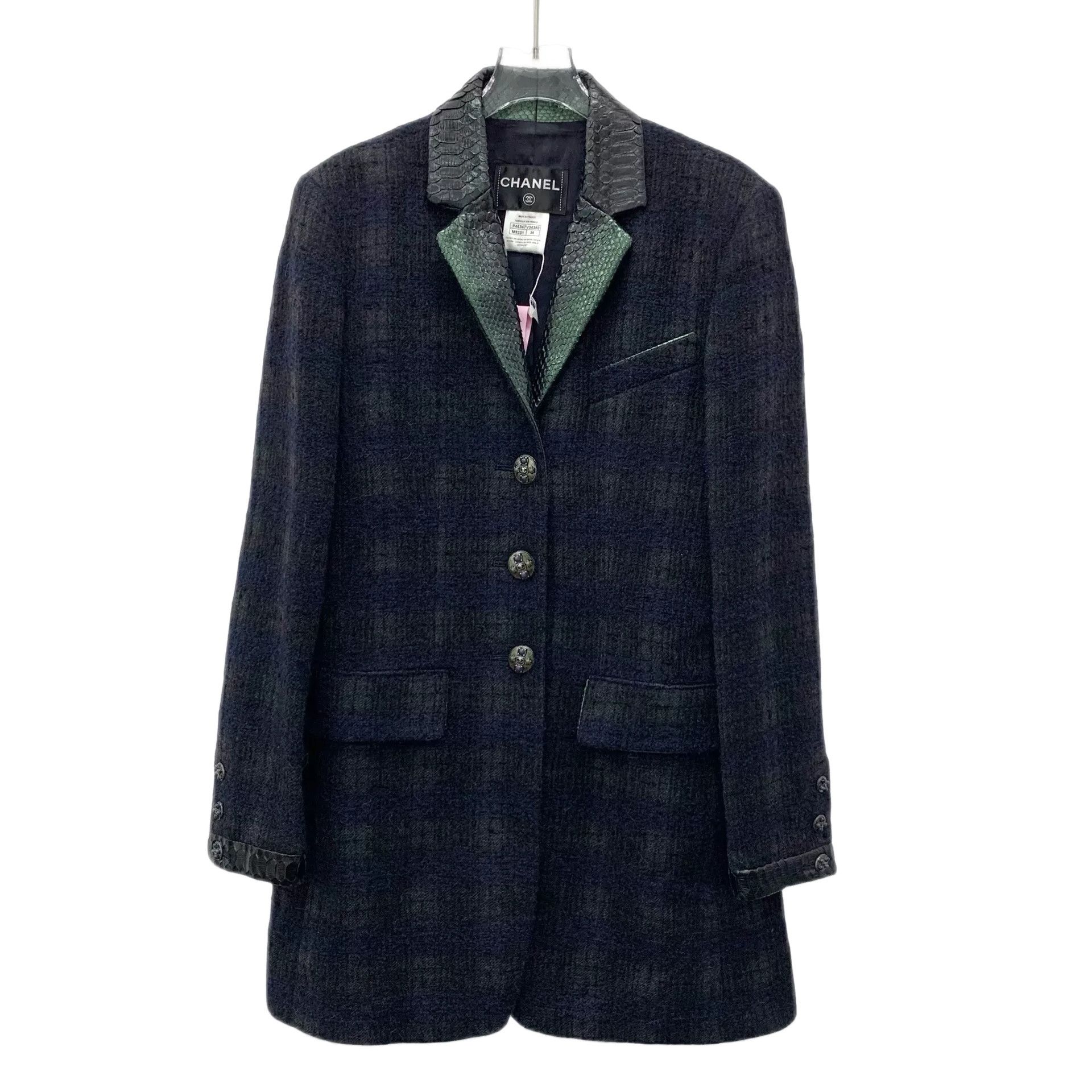 Chanel Chanel Python Trim Wool Alpaca Coat 36 Size XS / US 0-2 / IT 36-38 - 1 Thumbnail