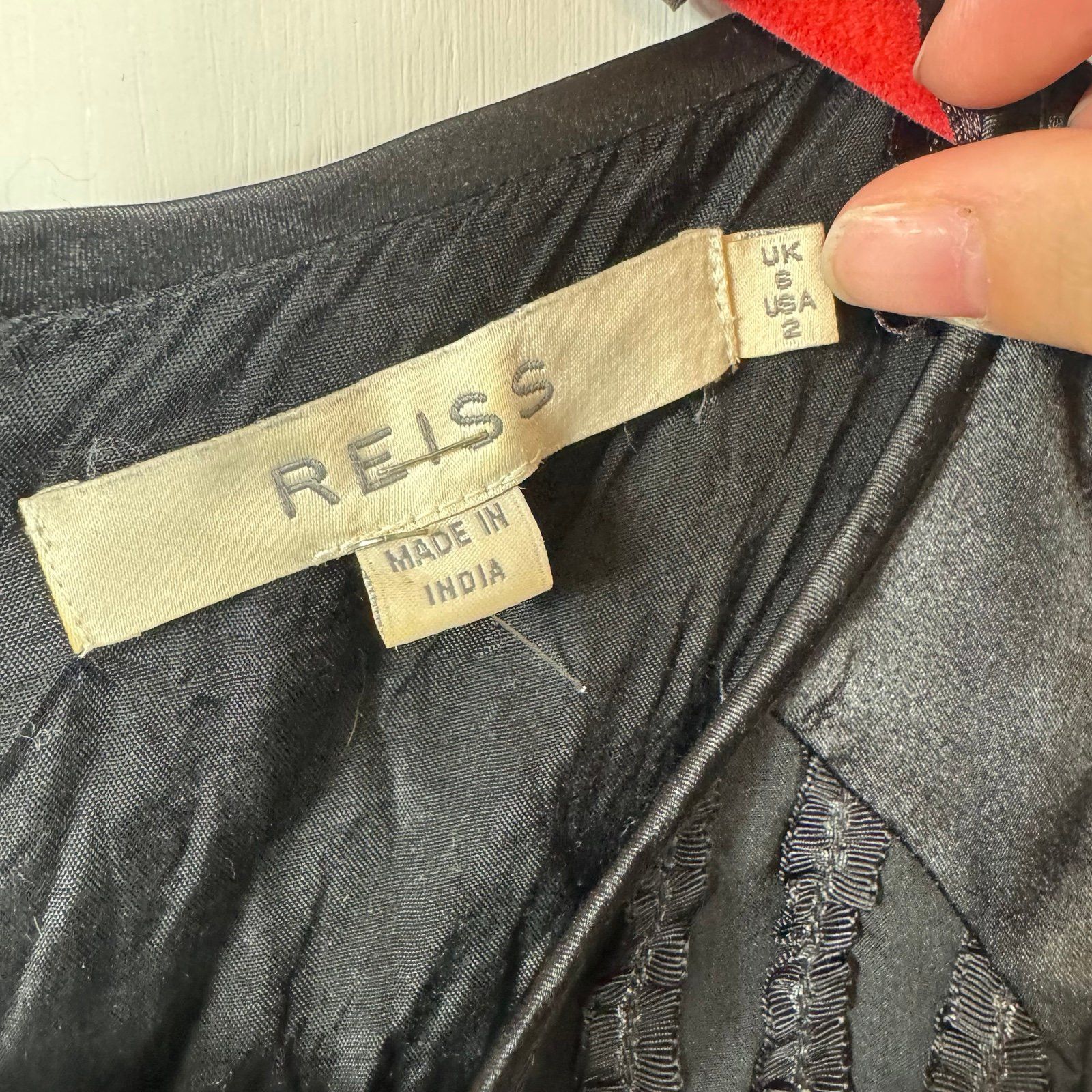 Reiss Reiss Women's Textured Short Sleeve Sheath Dress Black Size Size XS / US 0-2 / IT 36-38 - 7 Thumbnail