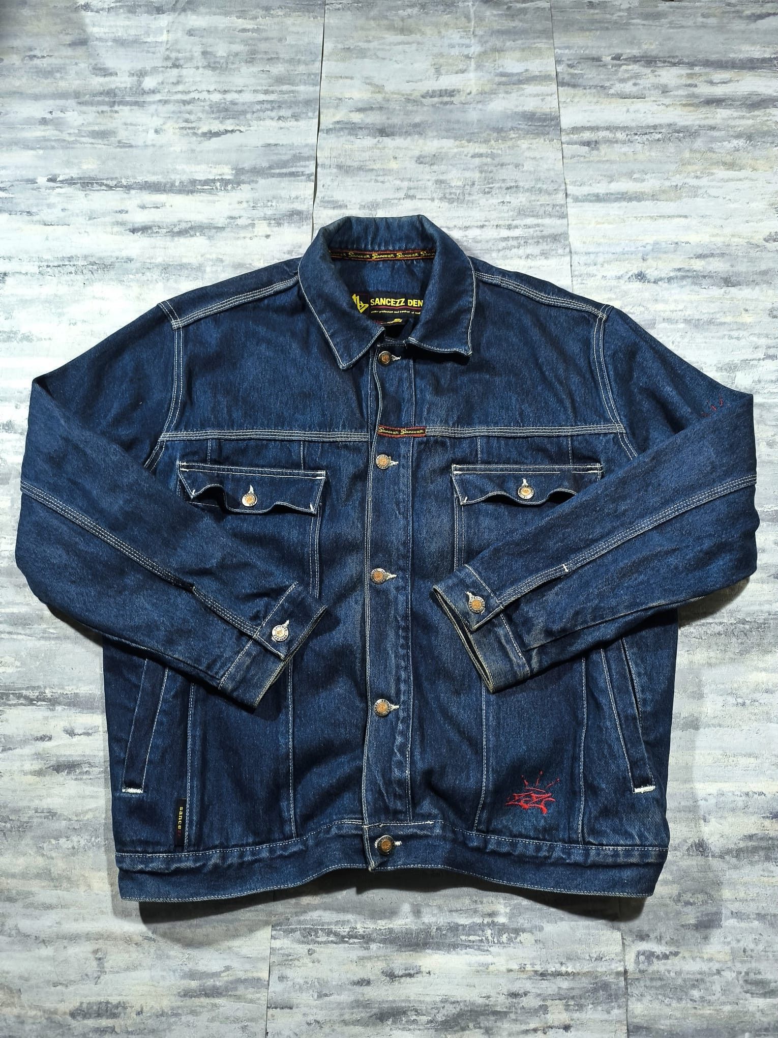 Southpole Sancezz Raw Blue Chunky Heavy Denim Jacket Size US M / EU 48-50 / 2 - 4 Thumbnail
