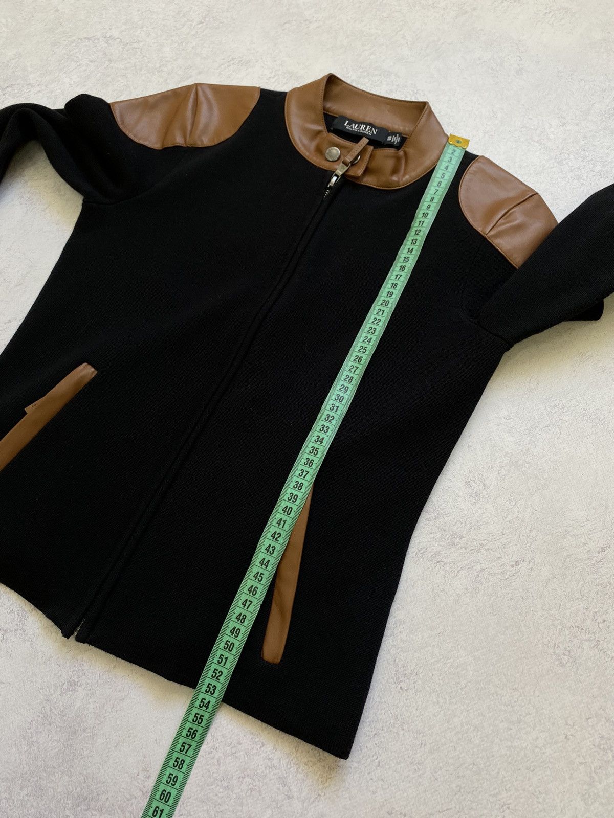 Lauren Ralph Lauren Lauren Ralph Lauren Knit Leather Patch Jacket & Dress Set Size S / US 4 / IT 40 - 20 Thumbnail