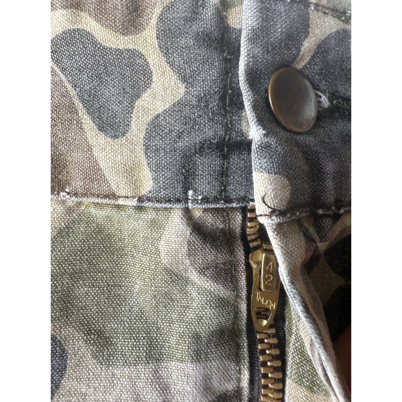 Hunter VINTAGE Black Sheep Duck Camo Hunter Field Pants Mens 32 USA Made Talon Slouchy Chino Camouflage Pockets Size US 35 - 6 Thumbnail