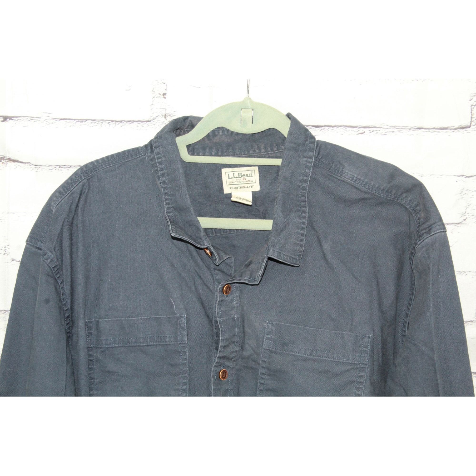 L.L. Bean LL Bean Men's BeanFlex Twill Shirt Traditional Untucked Fit Size US XXL / EU 58 / 5 - 9 Thumbnail