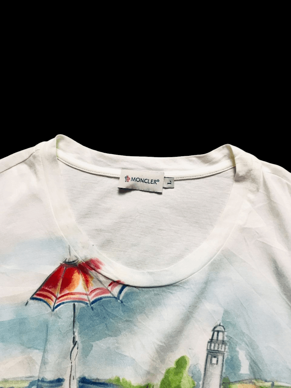 Moncler Moncler Beach Print T-Shirt Size L / US 10 / IT 46 - 4 Thumbnail