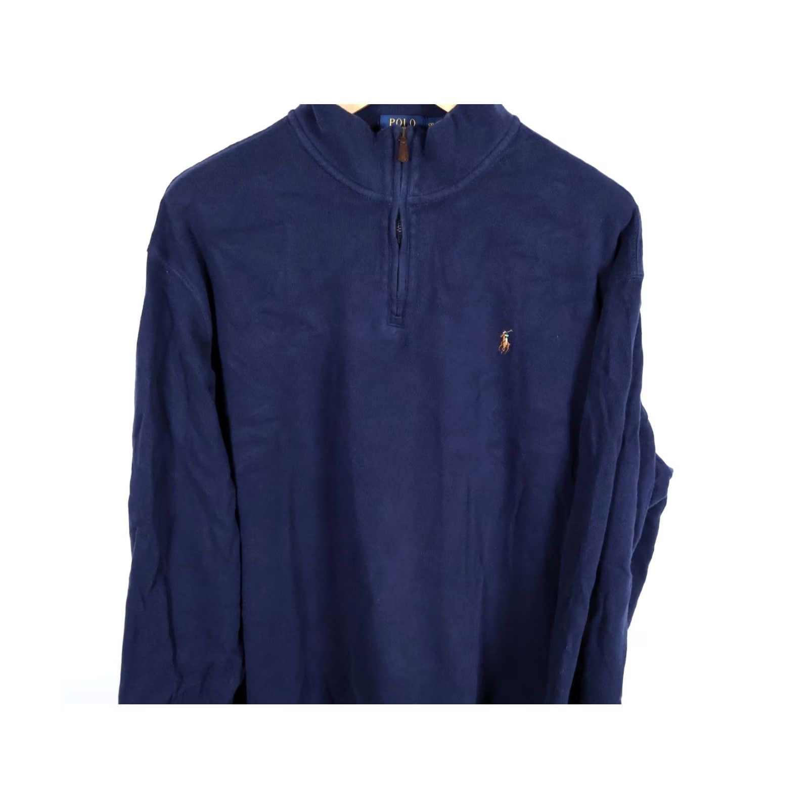 Polo Ralph Lauren Polo Ralph Lauren Sweater Men's 2XL Blue 1/4 Zip Mock Neck Estate Rib Cotton Knit Pullover Embroidered Pony 90s Retro Vintage Optional Size US XXL / EU 58 / 5 - 4 Thumbnail