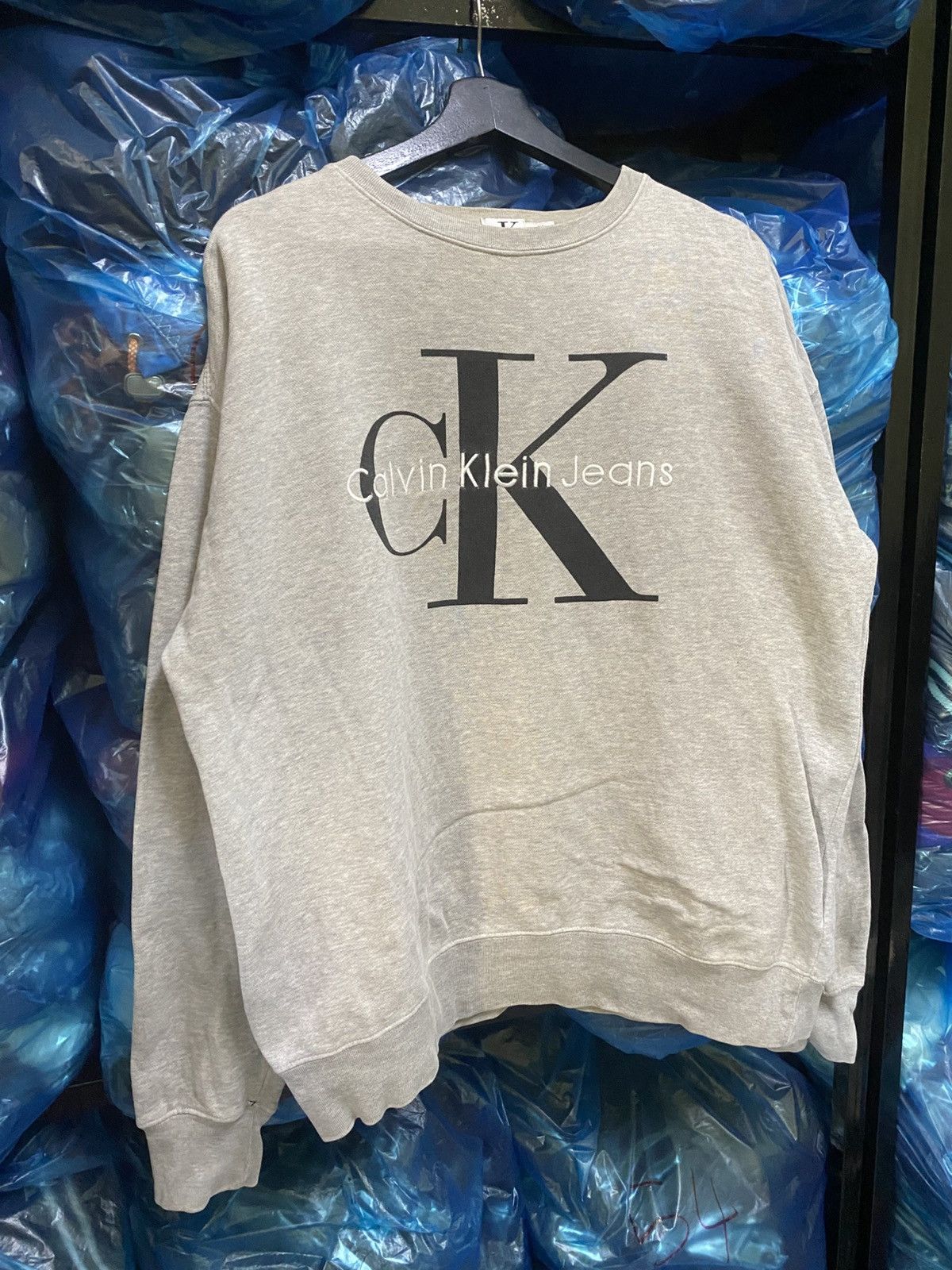 Calvin Klein Calvin Klein Jeans Grey Logo Crewneck Sweatshirt 100% Cotton Size US M / EU 48-50 / 2 - 3 Thumbnail