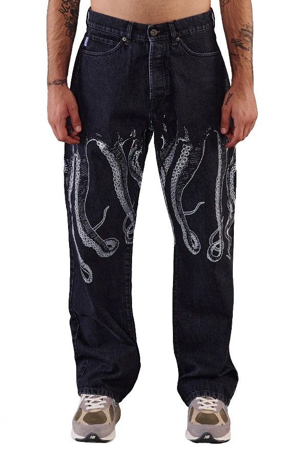Octopus Octopus print relaxed baggy fit straight leg denim jeans 32 Size US 32 / EU 48 - 1 Thumbnail