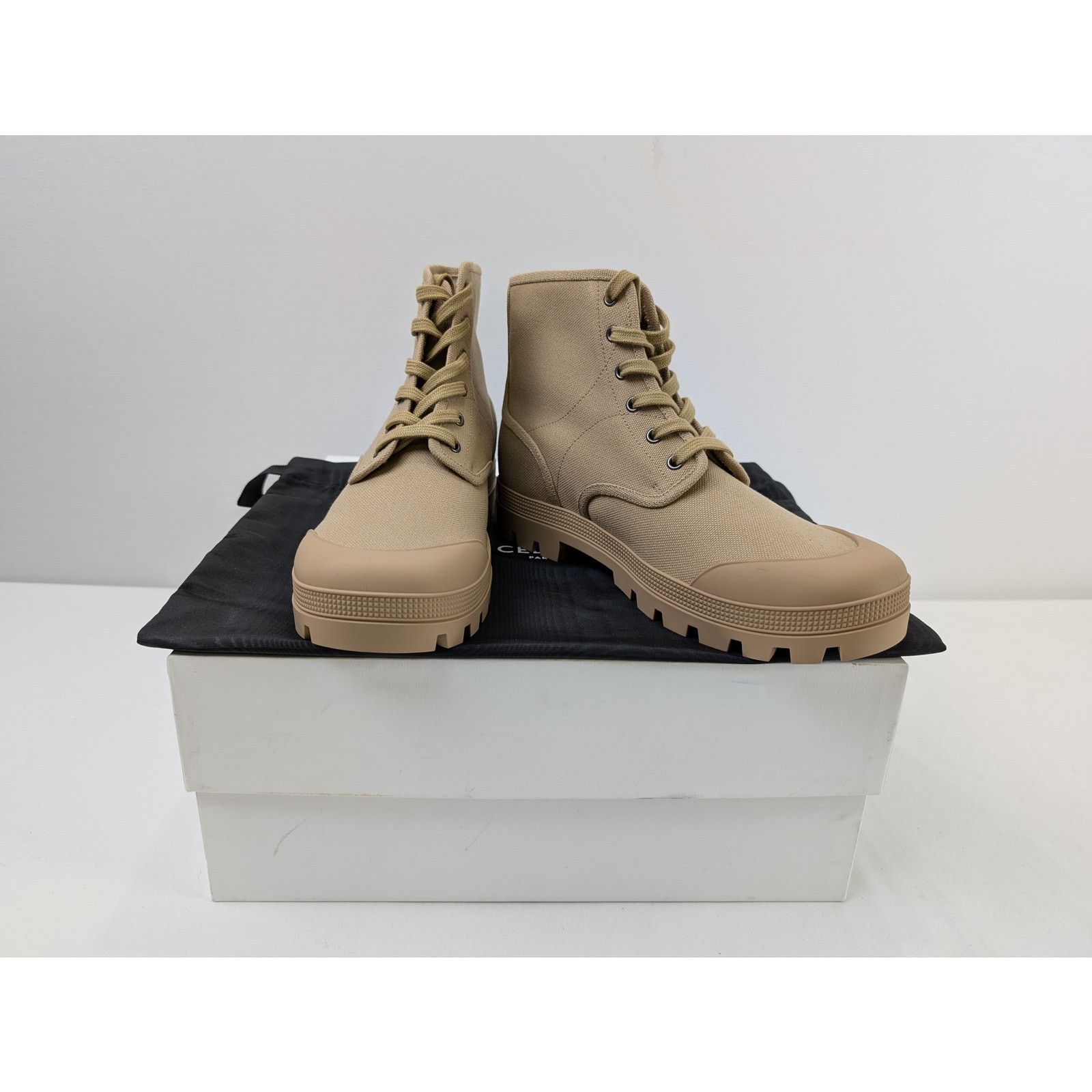 Celine o1rshd1 Patapans Lace-up Boots in Beige Size US 10 / EU 43 - 12 Thumbnail