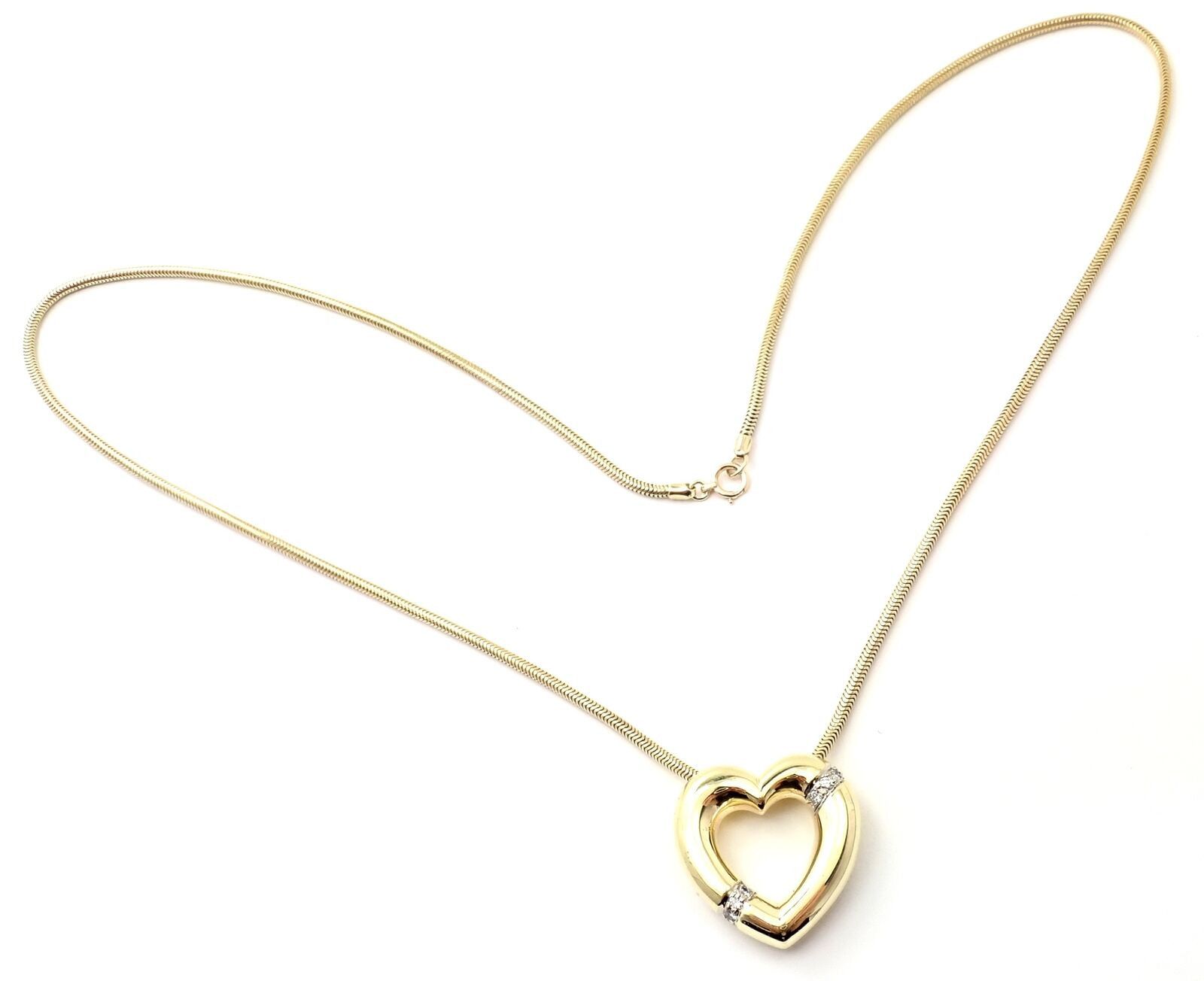 Picasso 18k Yellow Gold Diamond Heart Pendant Necklace