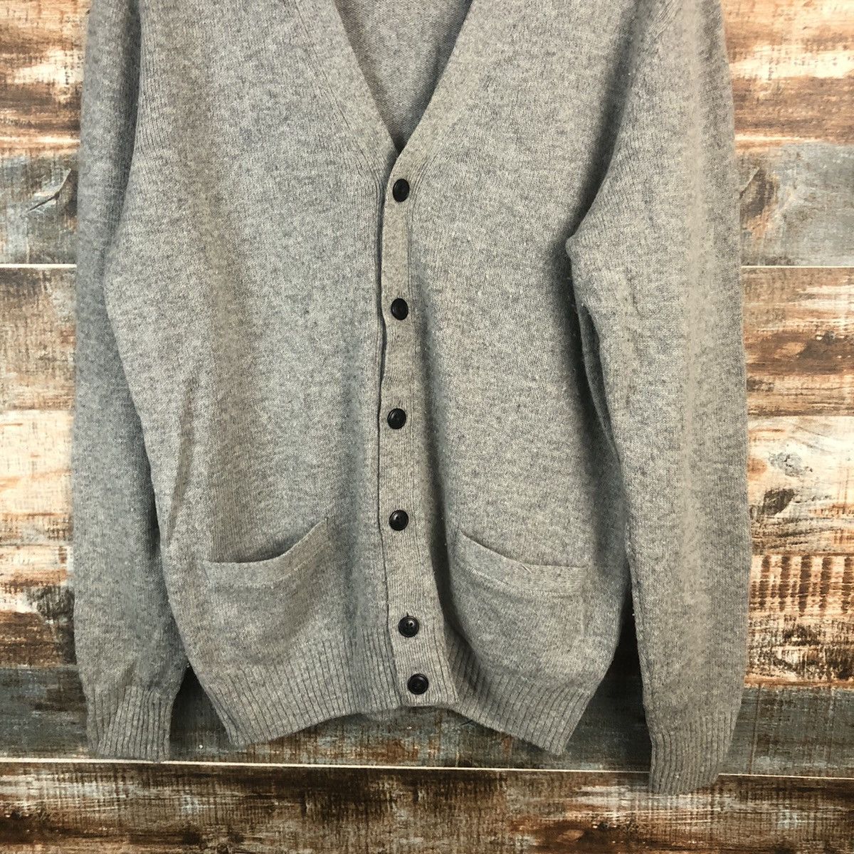 Aran Isles Knitwear × Uniqlo DL Uniqlo japan vintage Gray Cardigan Knitwear #C592 Size US M / EU 48-50 / 2 - 6 Thumbnail