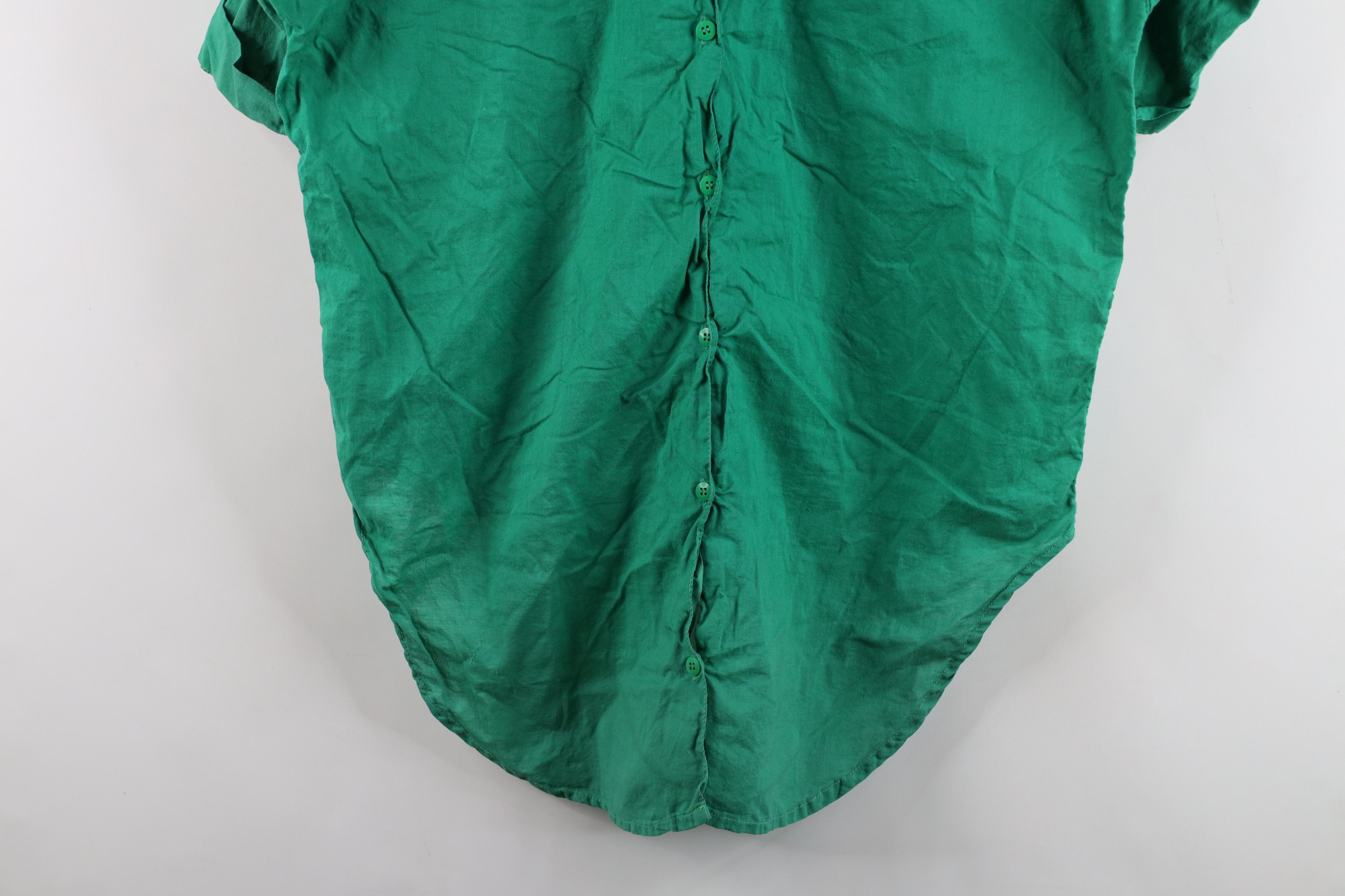 Vintage Vintage 90s Streetwear Baggy Front Back Button Shirt Green Size L / US 10 / IT 46 - 12 Thumbnail