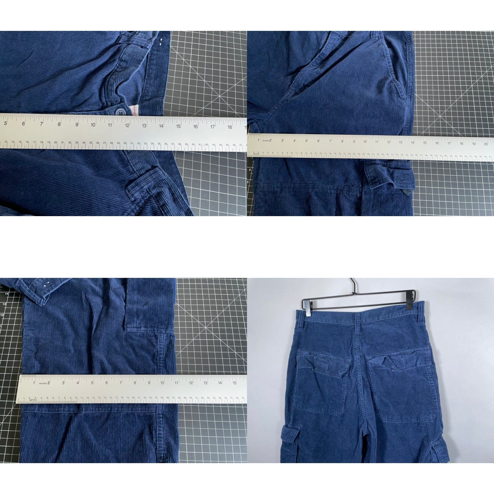 Vintage VINTAGE Emergency Exit Men's Cargo Pants Baggy Corduroy 32x31 Dark Blue 90s Grunge Skater Size US 32 / EU 48 - 8 Thumbnail