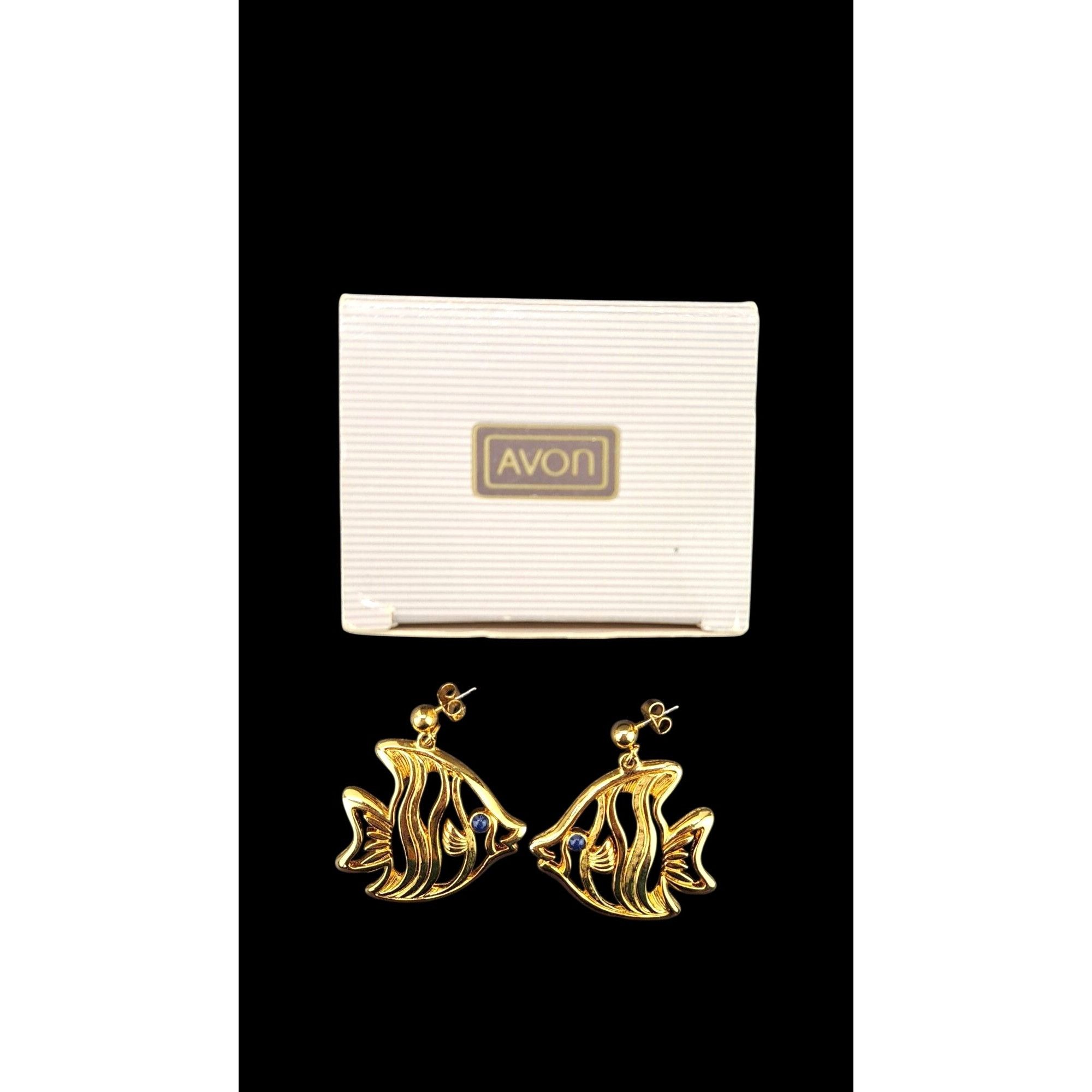 Other Vintage Avon Angel Fish Earrings Pierced Surgical Steel Post Size ONE SIZE - 5 Thumbnail